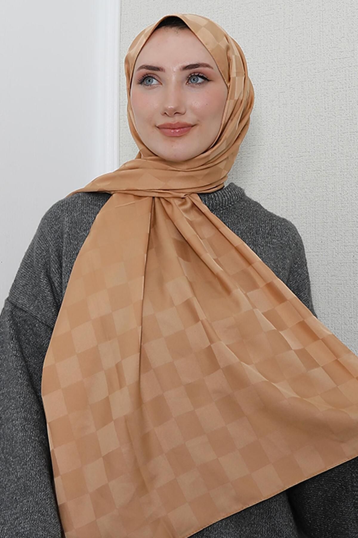 giz astore Dama Desen Şal Karamel