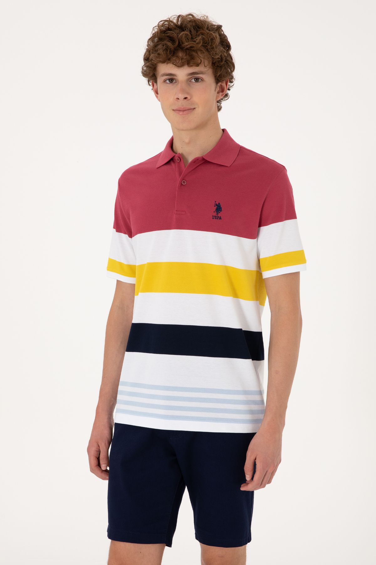 U.S. Polo Assn. Erkek Regular Fit Polo Yaka Vişne Tişört 50306820-VR223