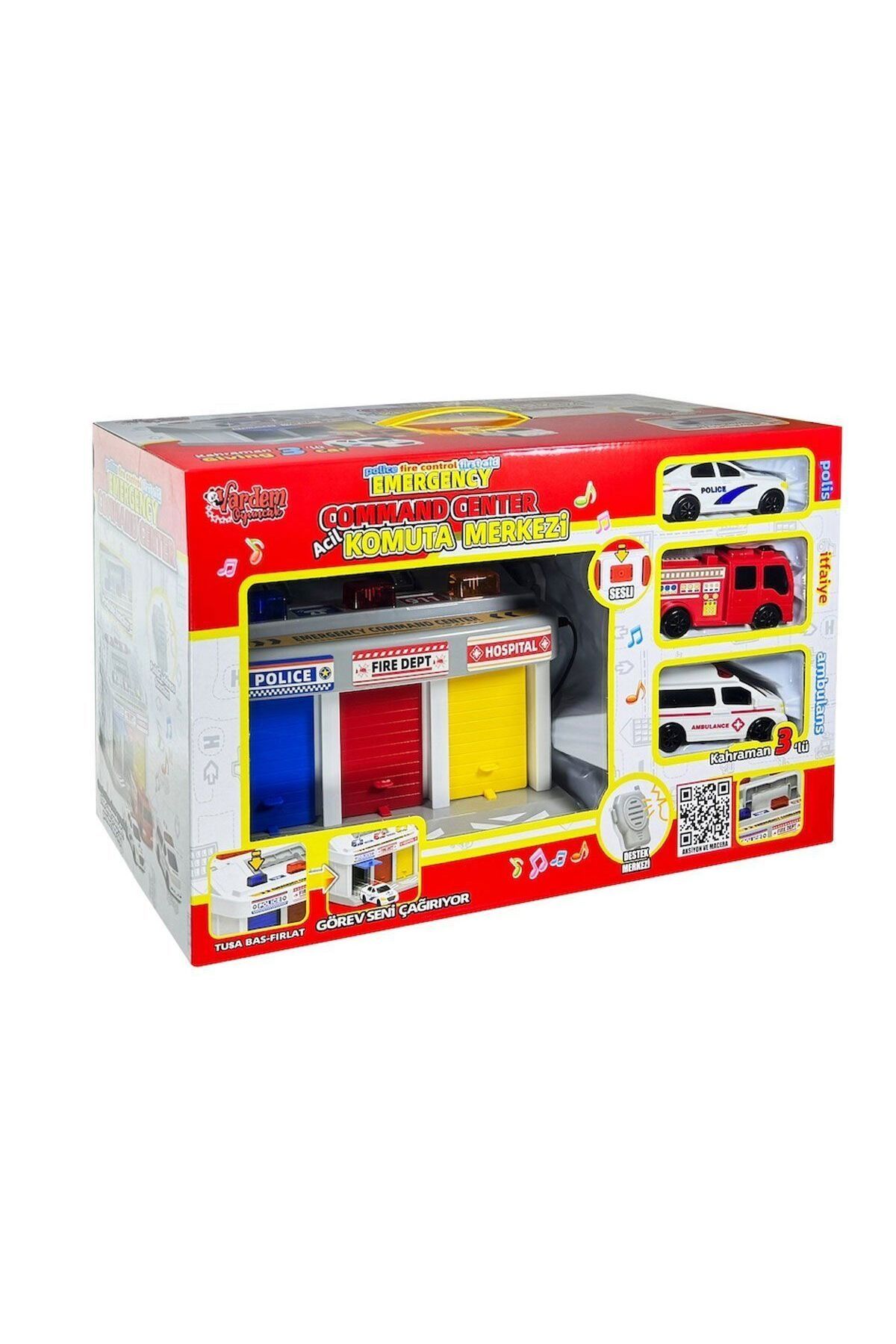 swilex LFI-9555 Işıklı Müzikli İlk Yardım Garajı (Ambulans, Polis, İtfaiye Araçları)