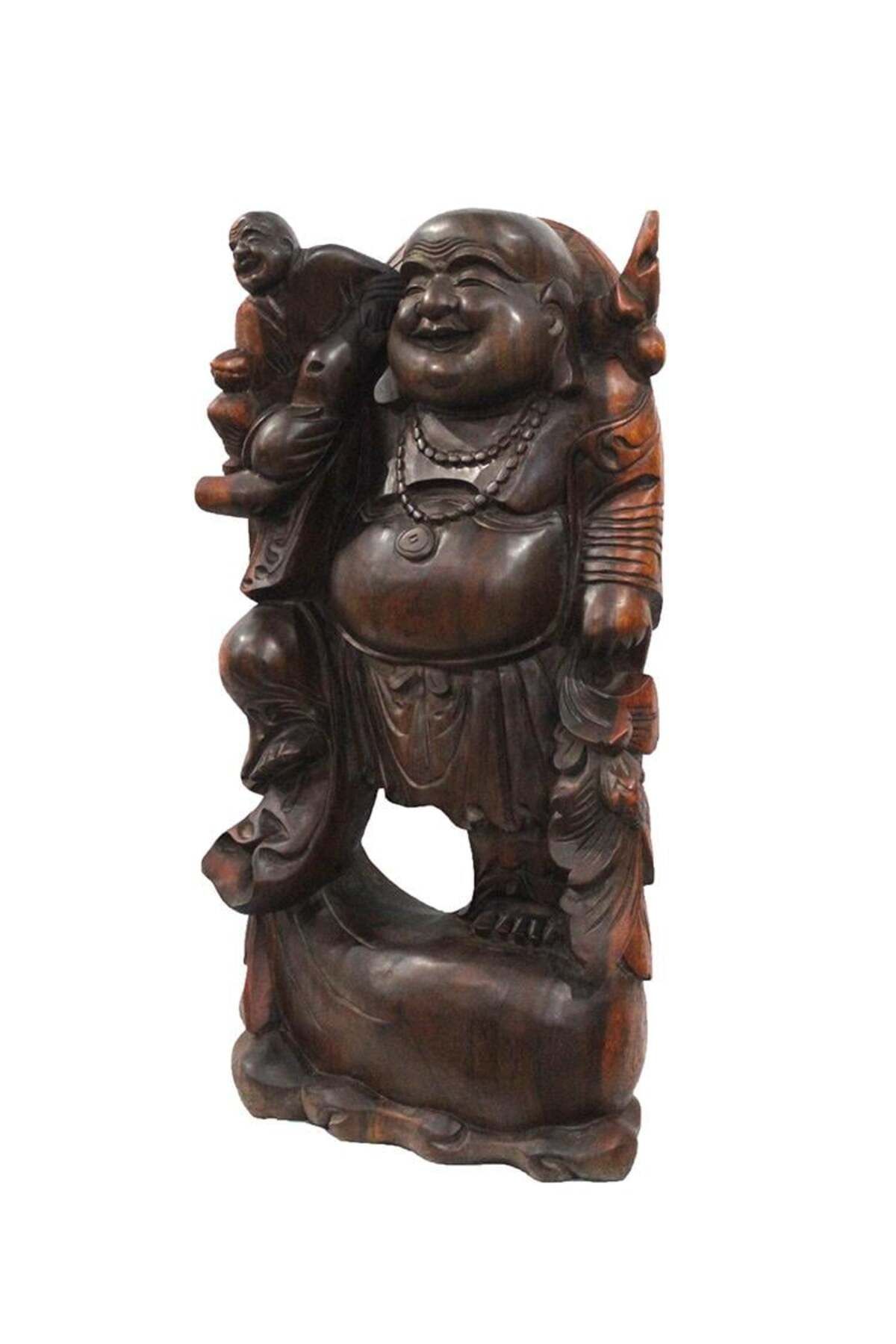 alsepeteavm Ayakta Ahşap Buda Figürü 80 cm ST00032