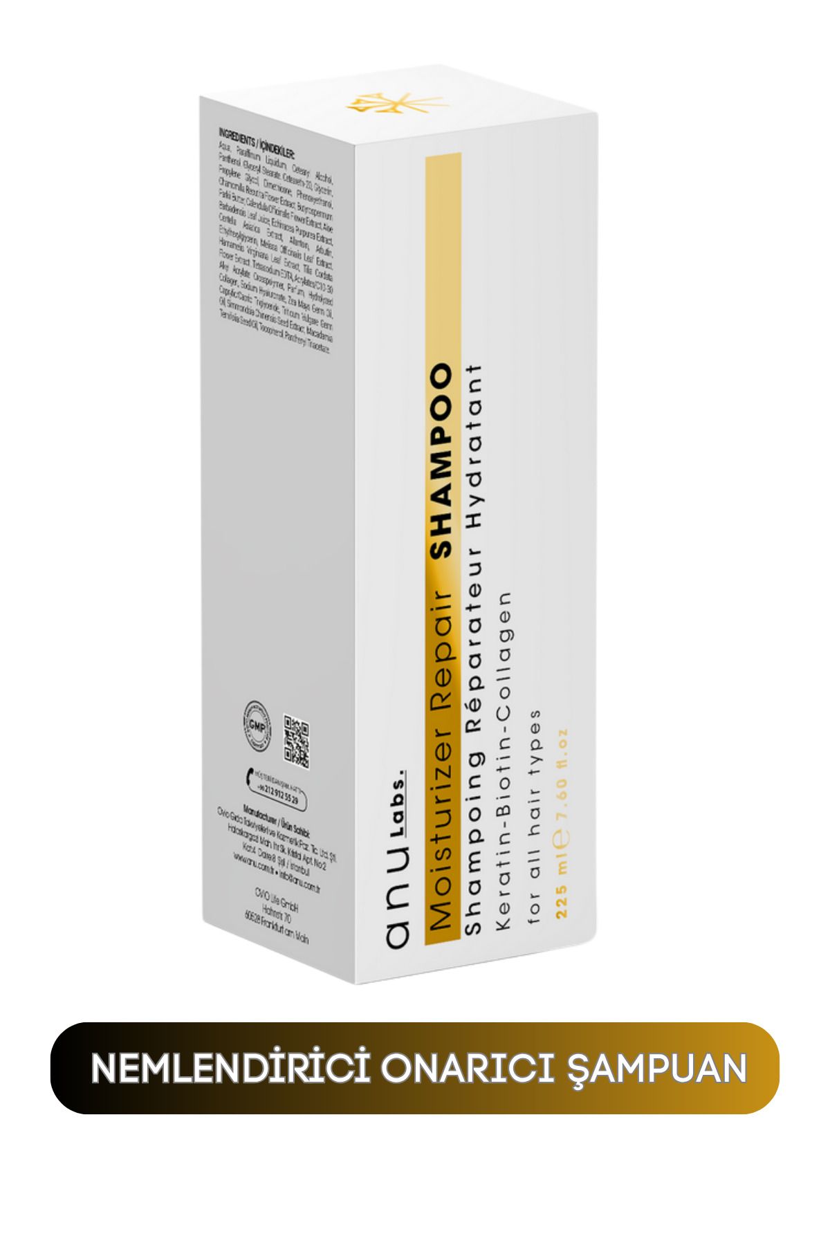 Anulabs Anu Labs Moisturizer Repair Shampoo Nemlendirici Onarıcı Şampuan 225 ml