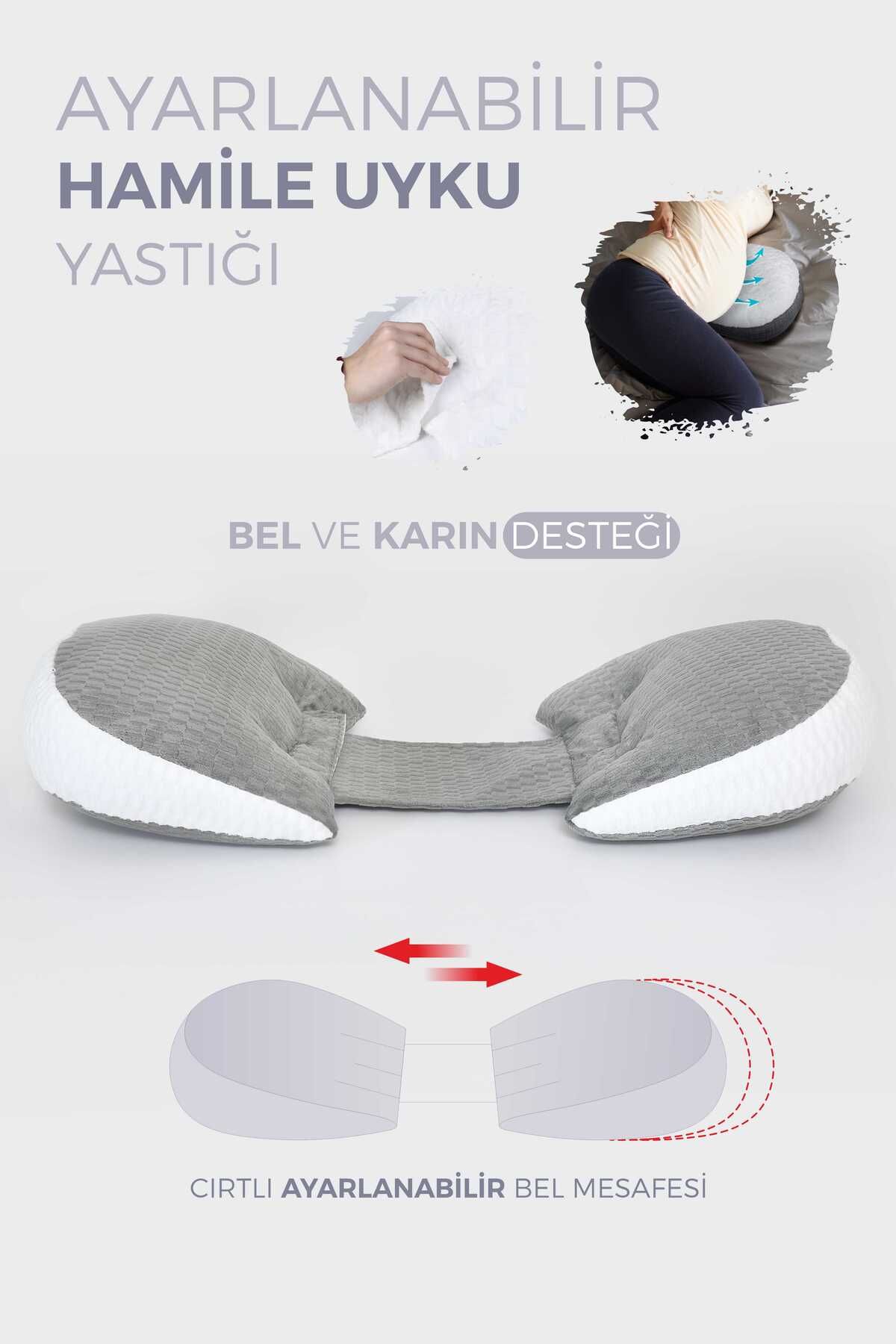 Umaybebek Bel Ve Karın Desteği, Hamile Yastığı, Çok Fonksiyonlu, Uyku Emzirme Yastığı, Ayarlanabilir, Cırtlı