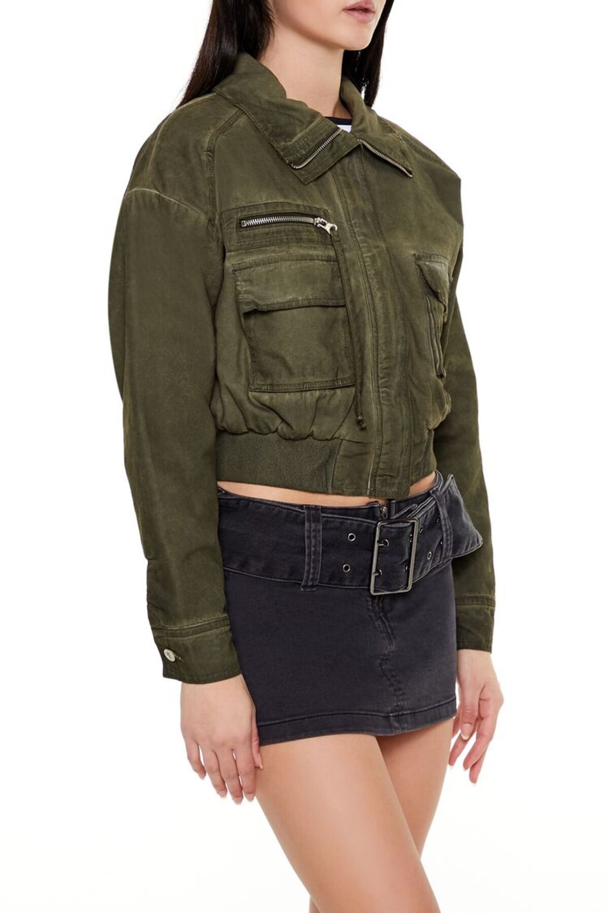 Forever 21 Oil Wash Fermuarlı Ceket