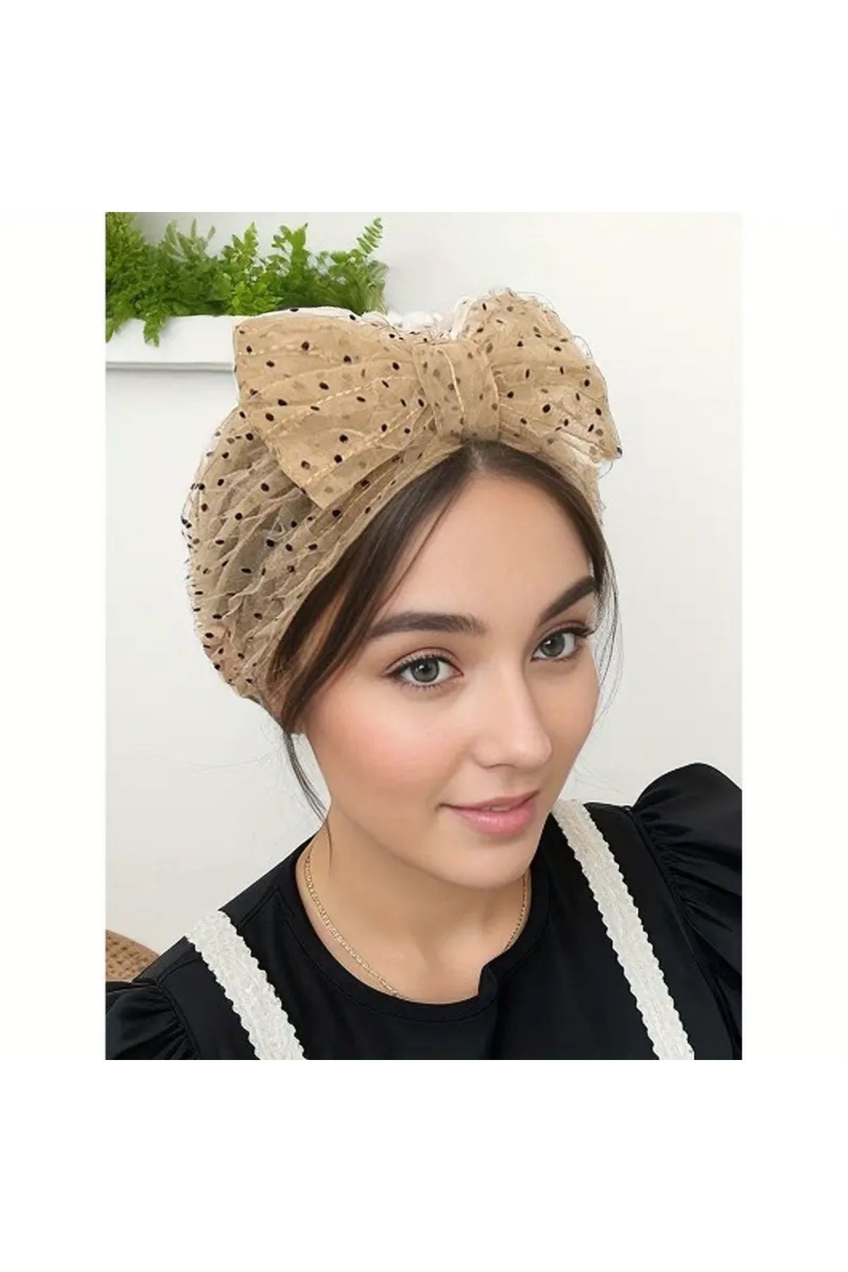 Nefiz Home Chic Boho Fiyonk Detaylı Dış Bone –tül, Nefes Alabilir Polyester