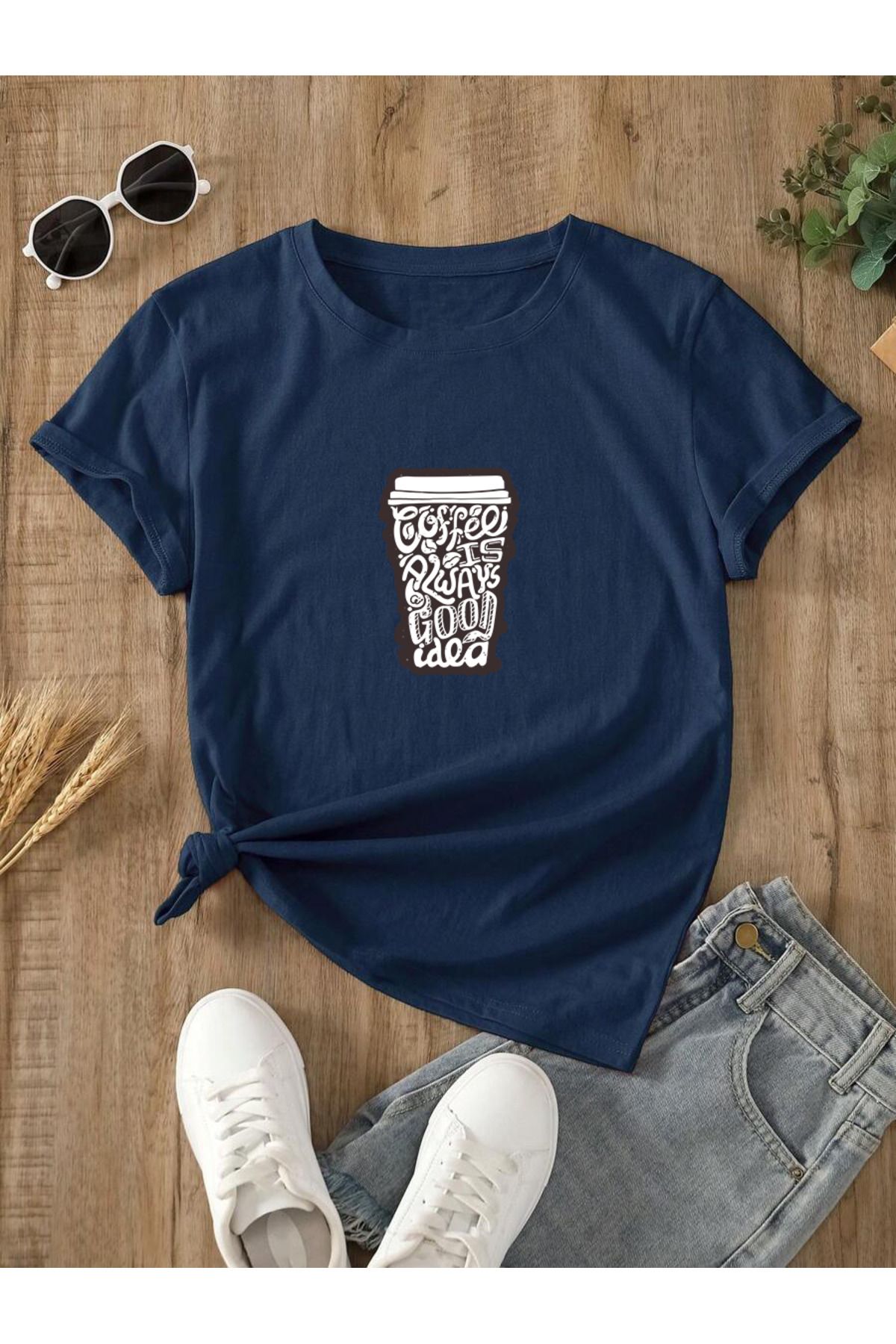 uyguntarz Unisex Kahve Severlere Özel Tasarım Basklı Tshirt