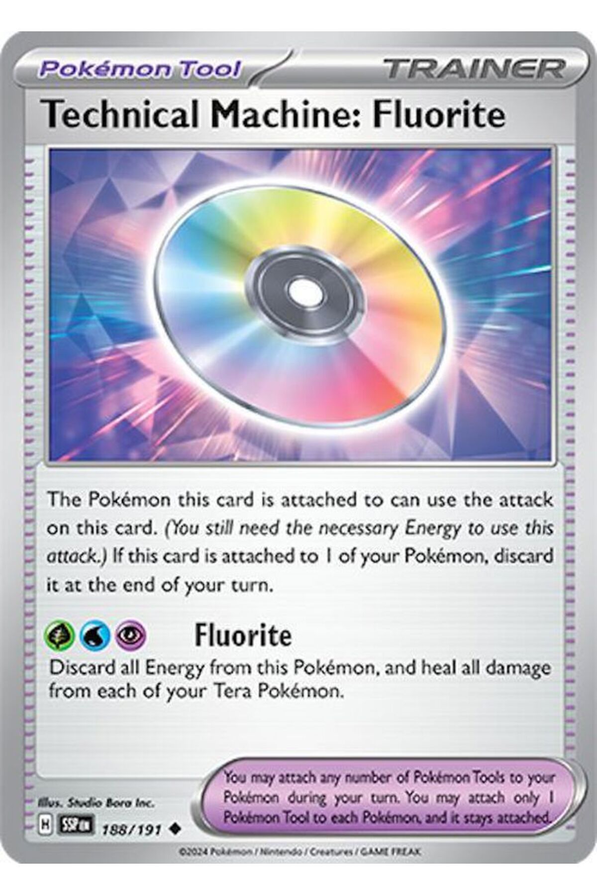 Pokemon TCG Technical Machine: Fluorite #188 Pokemon Surging Sparks Orijinal Pokemon Kartı