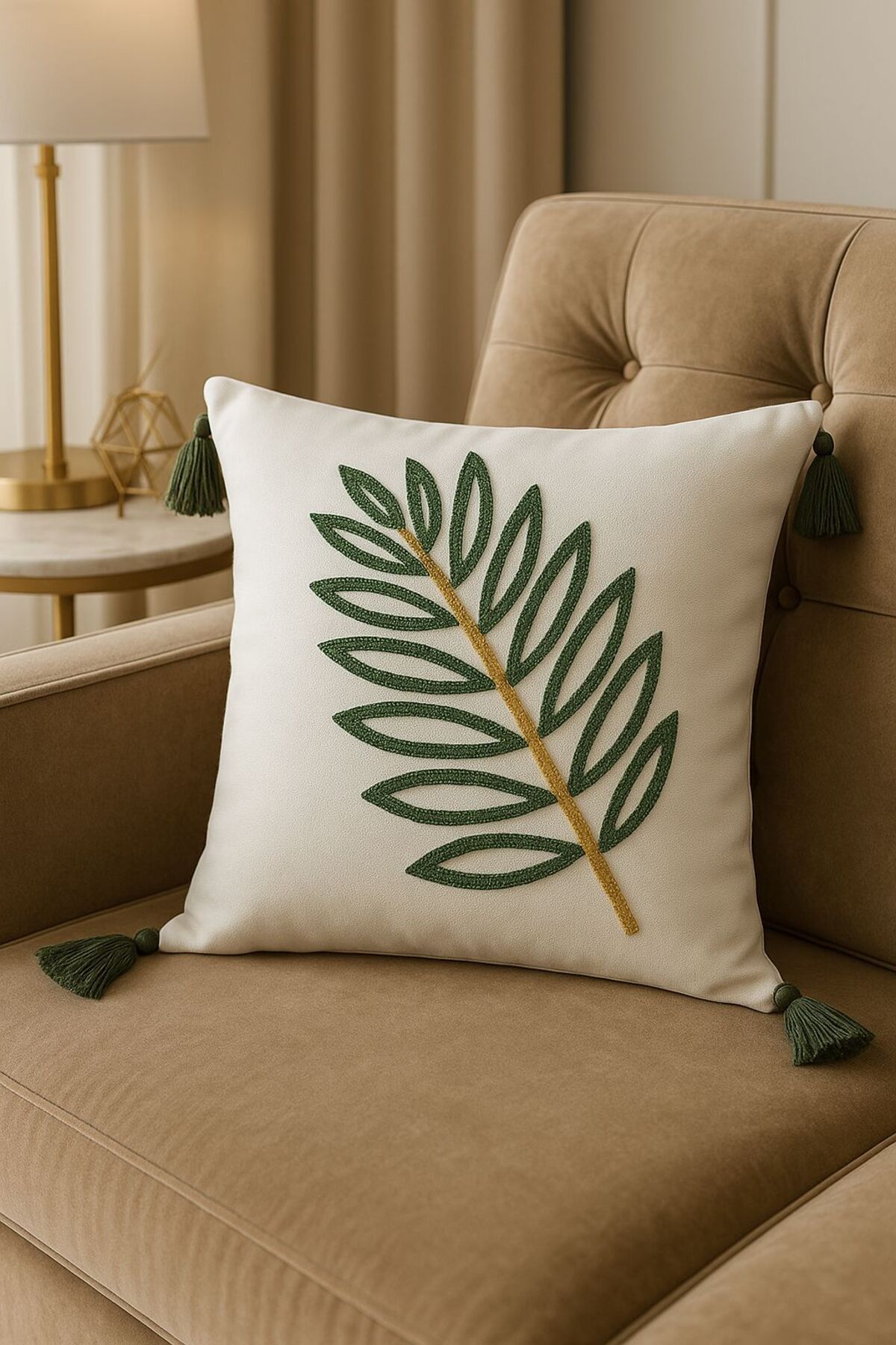 DECORA CASA HOME COLLECTİON Punch Panç Nakşlı Dekoratif kırlent Kılıfı (1Adet) 44x44 Cm