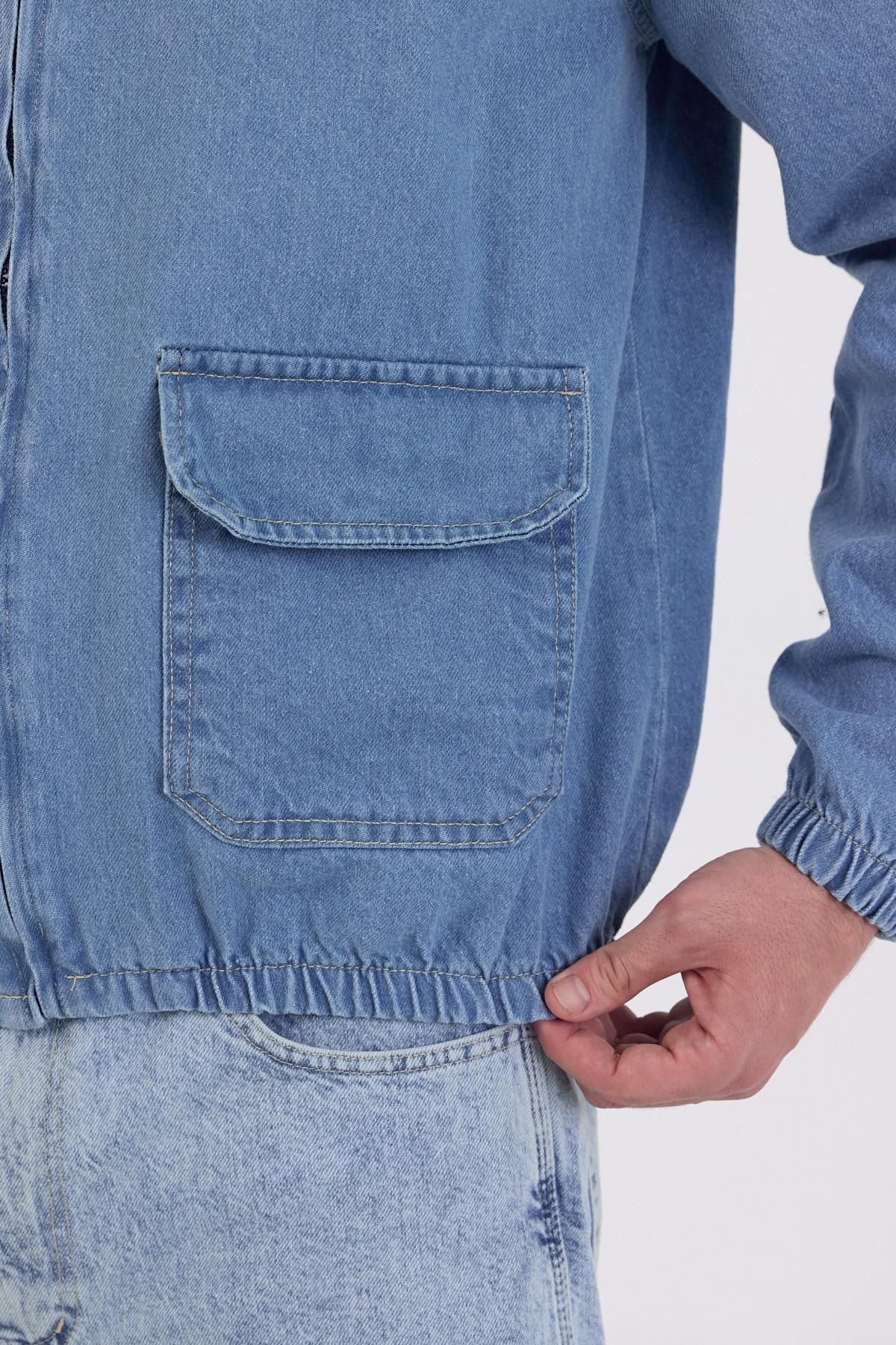 DAMGA JEANS-Унисекс стрийт стил дънки, ежедневни и стилни, сини с цип дънкови якета 4