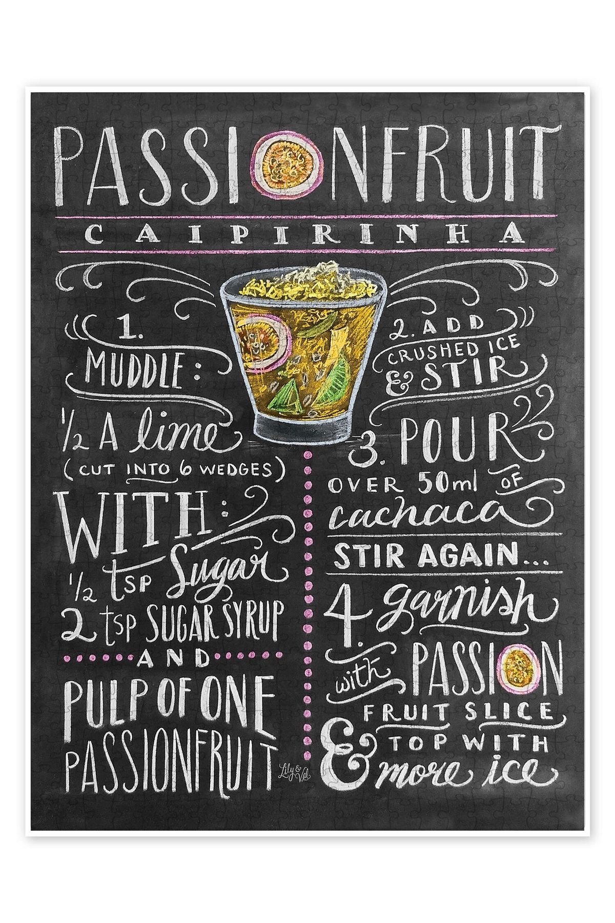 Jeronkarji Passion Fruit Caipirinha tarifi 500 Parça Puzzle Yapboz Mutfak Temalı Yetişkinler için