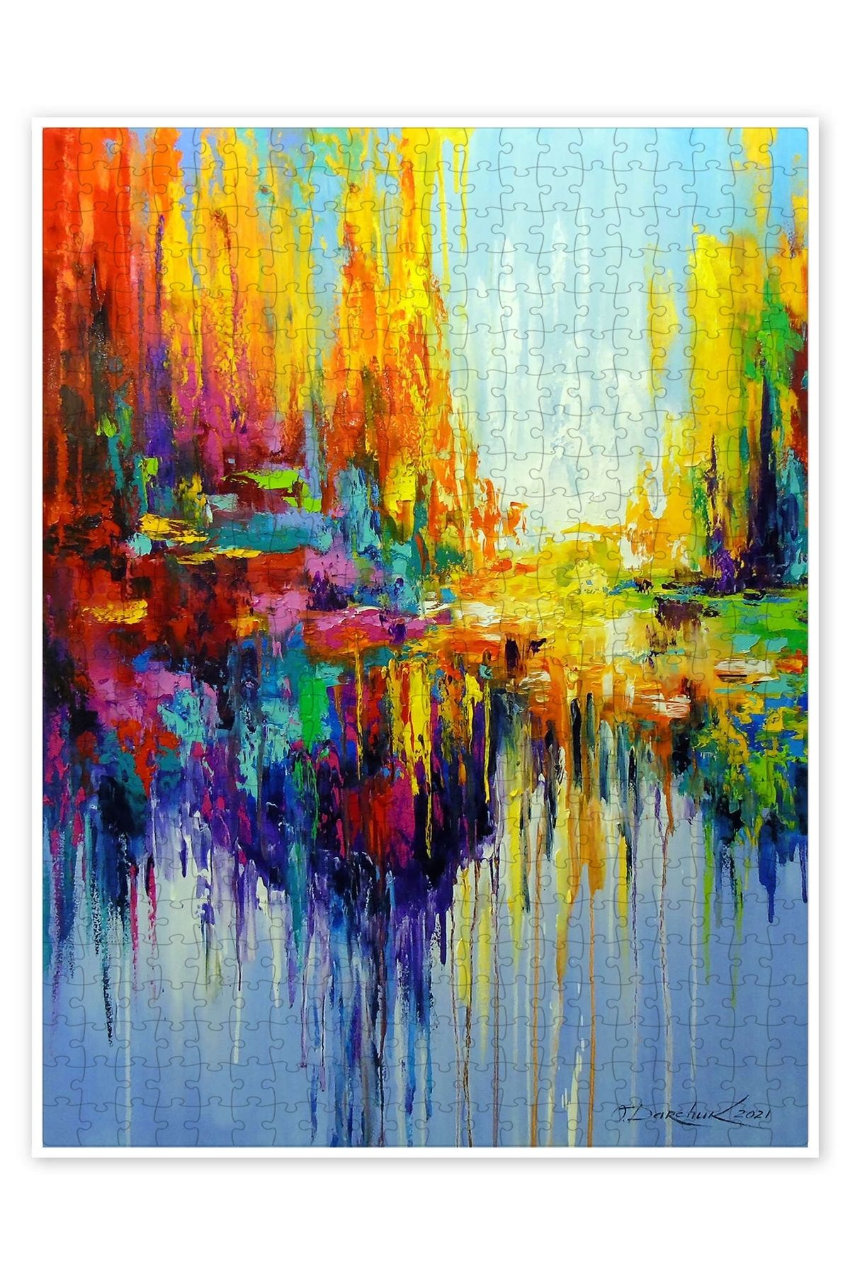 Jeronkarji Pozitif ruh hali 500 Parça Puzzle Yapboz Bohem Soyut Sanat Temalı
