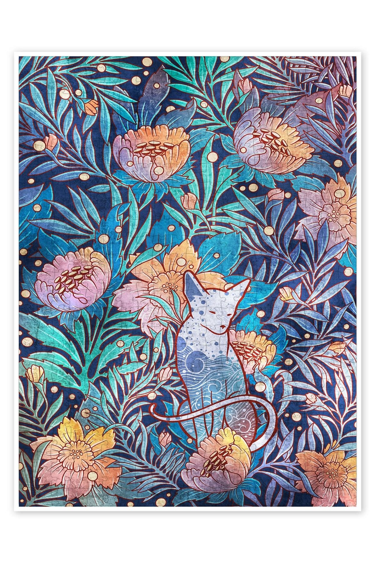 Jeronkarji Sphynx ve Willow Bloom 500 Parça Puzzle Yapboz Kedi Köpek Temalı Doğa ve Orman Hayvanları