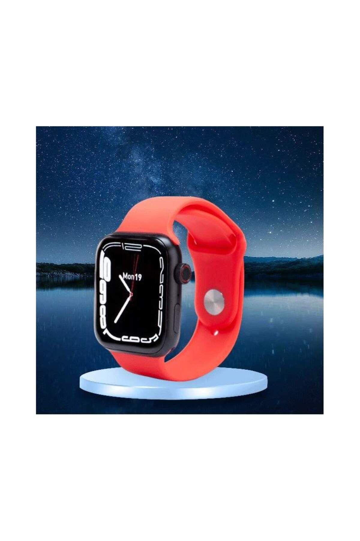 SIKS-Smartwatch SIKS Series 7 Compatible with Android and IOS, Fitness Function, Touch Screen, Red 5