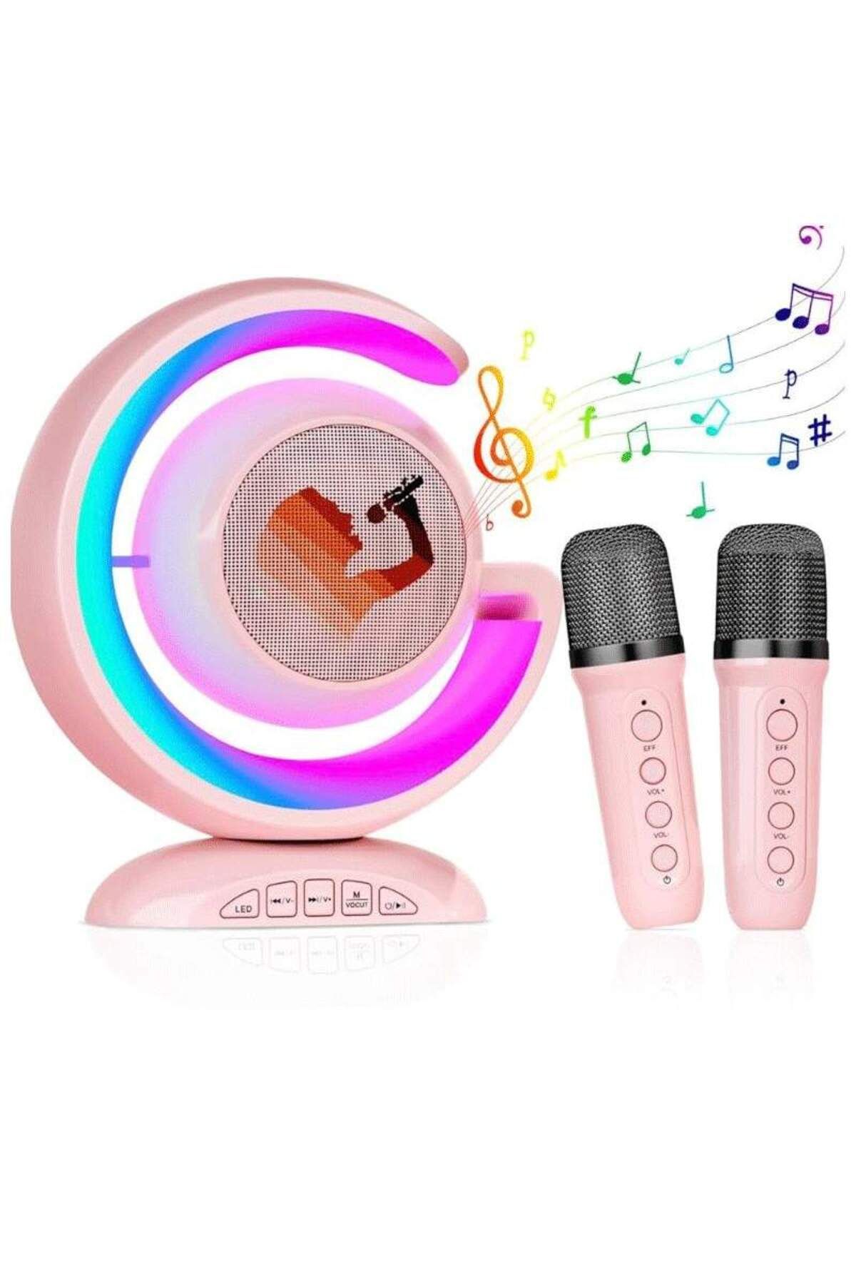 SIKS-Complete Set of SIKS Smart Microphone and Wireless Speaker Station for Karaoke with RGB Led Light 3