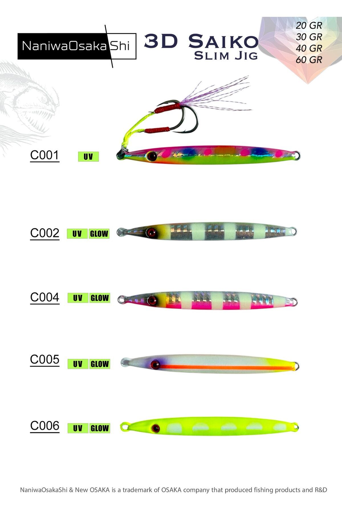 Osaka NaniwaOsakaShi 3D Saiko Slim Jig 30Gr C006
