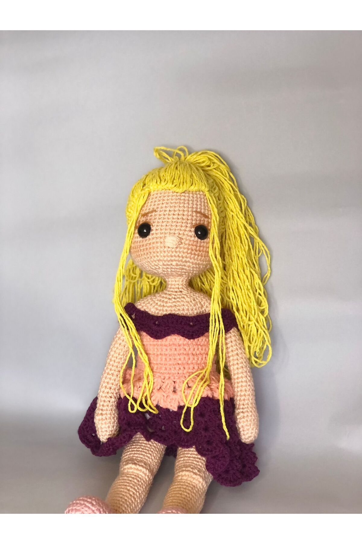 HobbyCity Sarı Saçlı Amigurumi Bebek Doll Baby