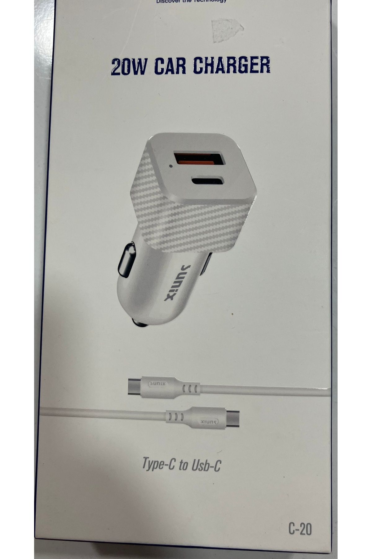 sunixx Type-C Ve USB-C Girişli Araç Şarj Cihazı