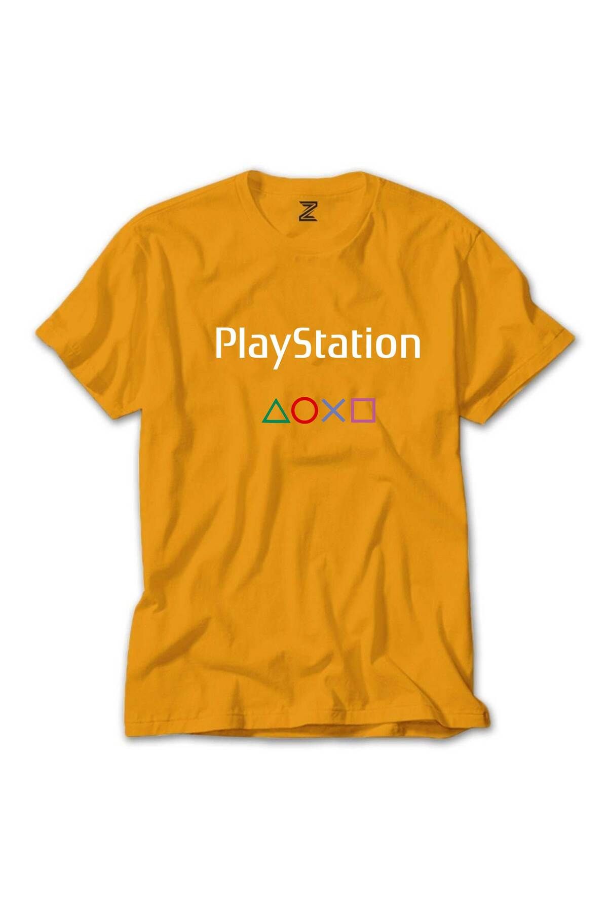 Z zepplin Playstation Text Consol Sarı Tişört
