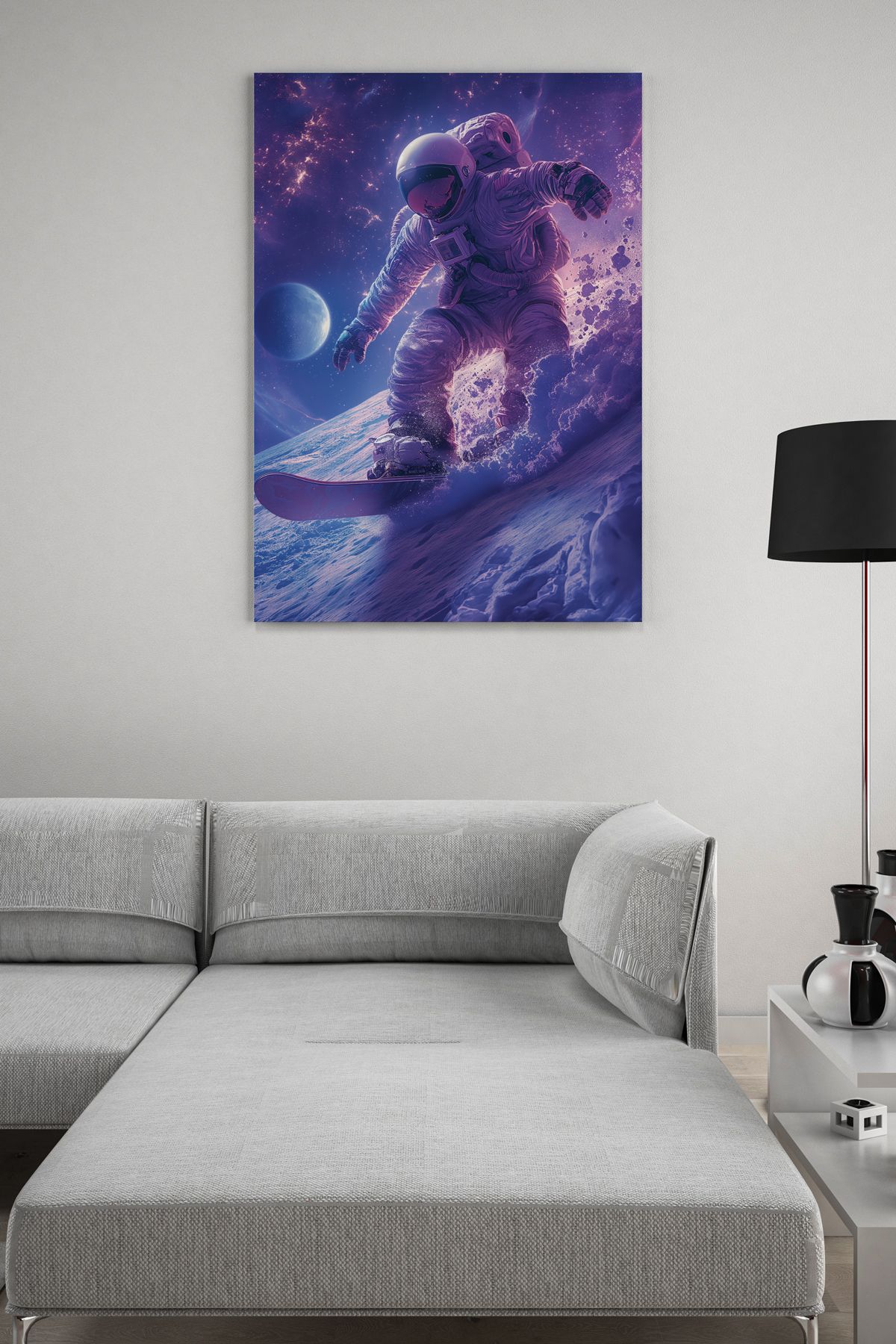 SELMIRA Kayak Yapan Astronot Kanvas Tablo