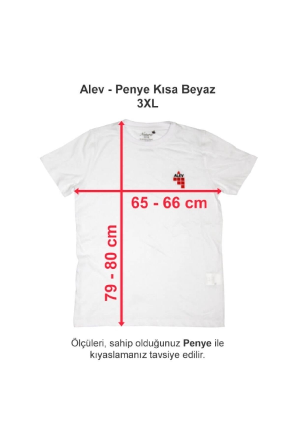 ALEV Penye Kısa Beyaz 3XL