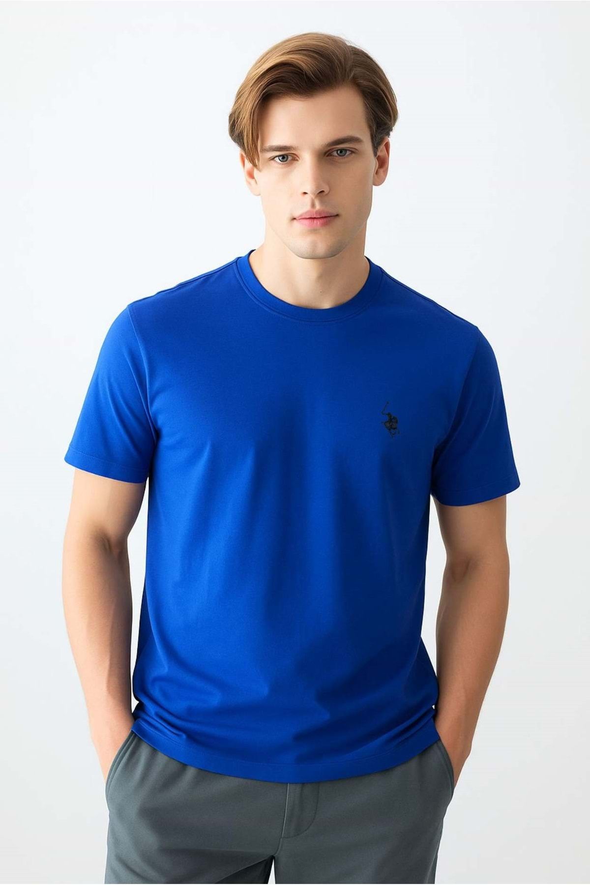 Polo Republica & CO . SIFIR YAKA T-SHİRT SAKS MAVİ