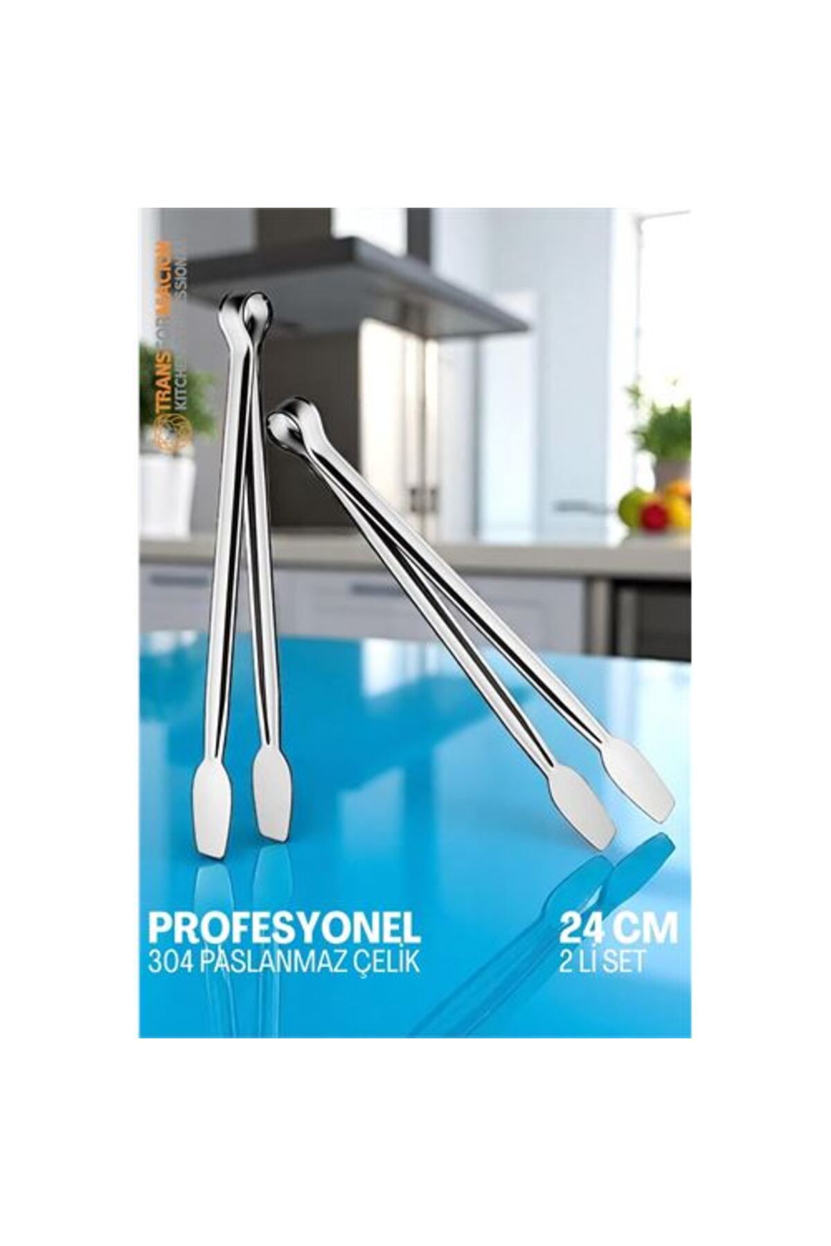 Findit Mutfak Maşası - Mangal Barbekü Maşası - Izgara Maşası Tava Maşası Çelik 24 Cm