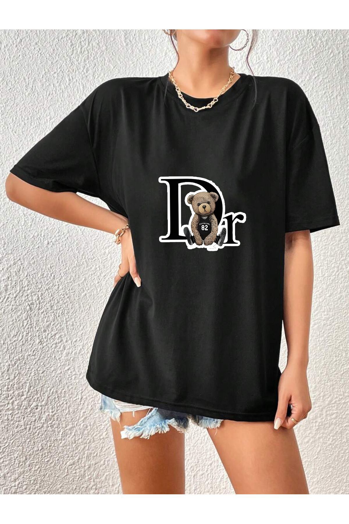 uyguntarz Unisex Dr. Ayı Tasarım Basklı Tshirt