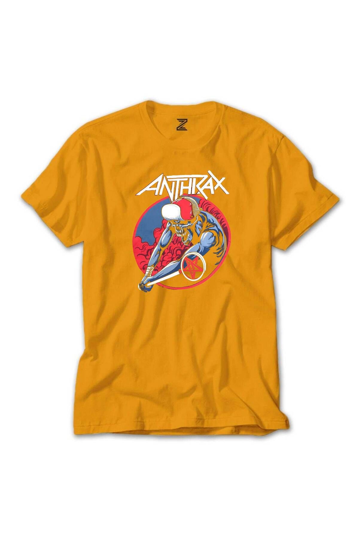 Z zepplin Anthrax Pentegram Sarı Tişört