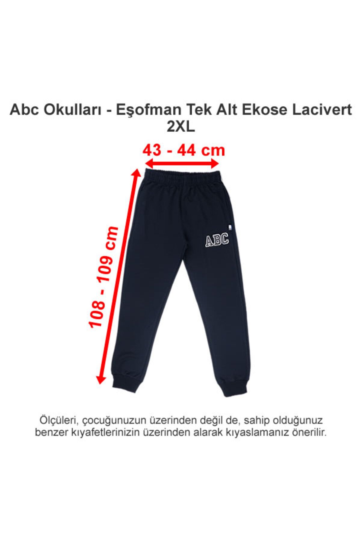 ABCTEXTİL ABC Okulları Eşofman Tek Alt Ekose Lacivert 2XL