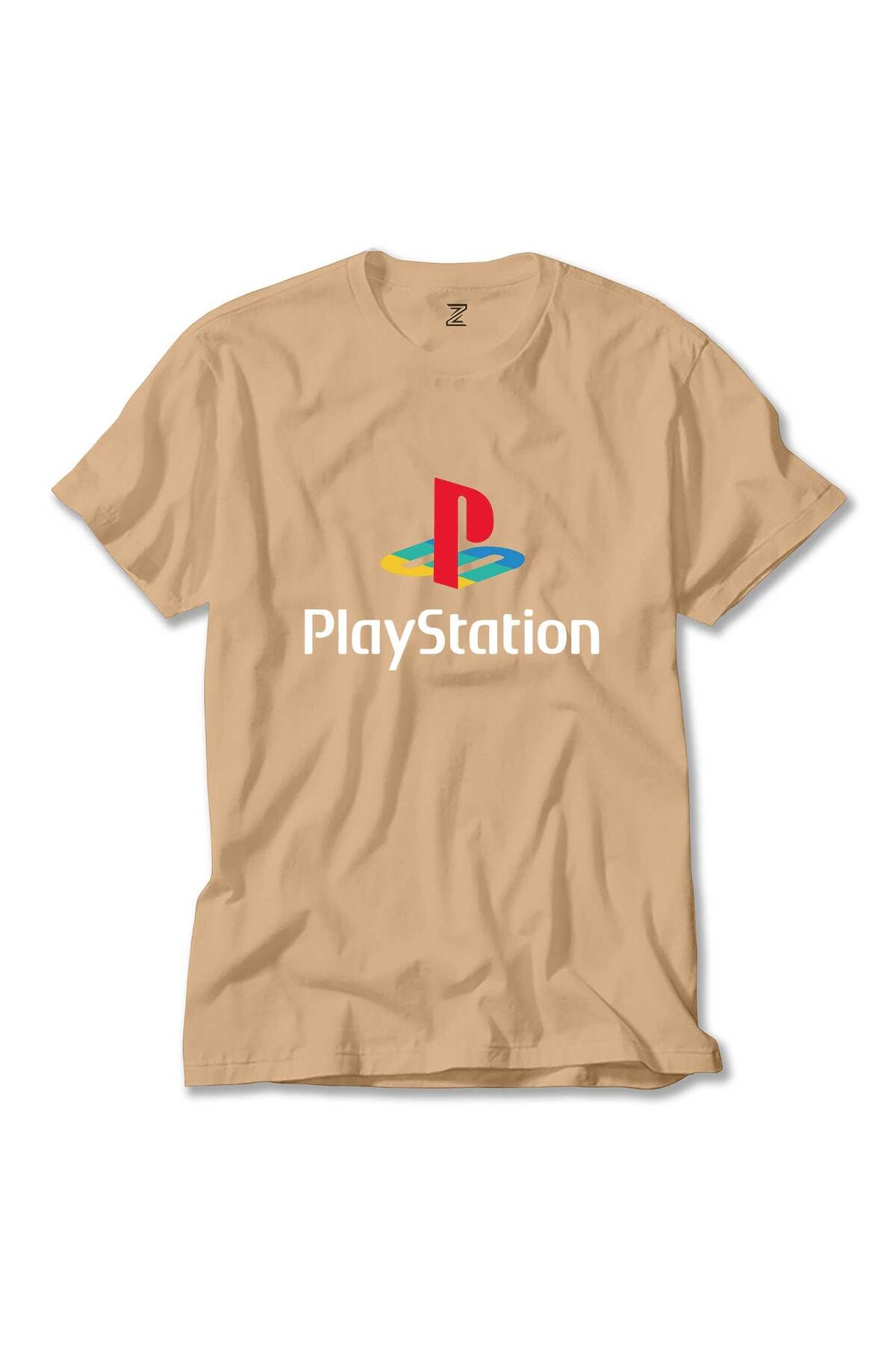 Z zepplin Playstation Logo White Krem Tişört