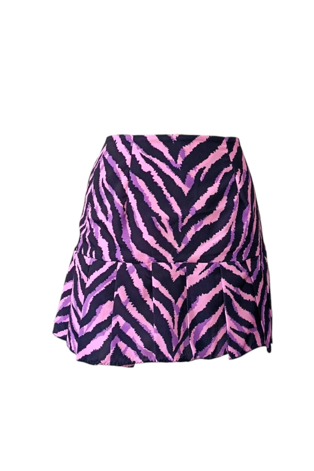 SADECE SEN DE zebra desen krep kumaş mini etek