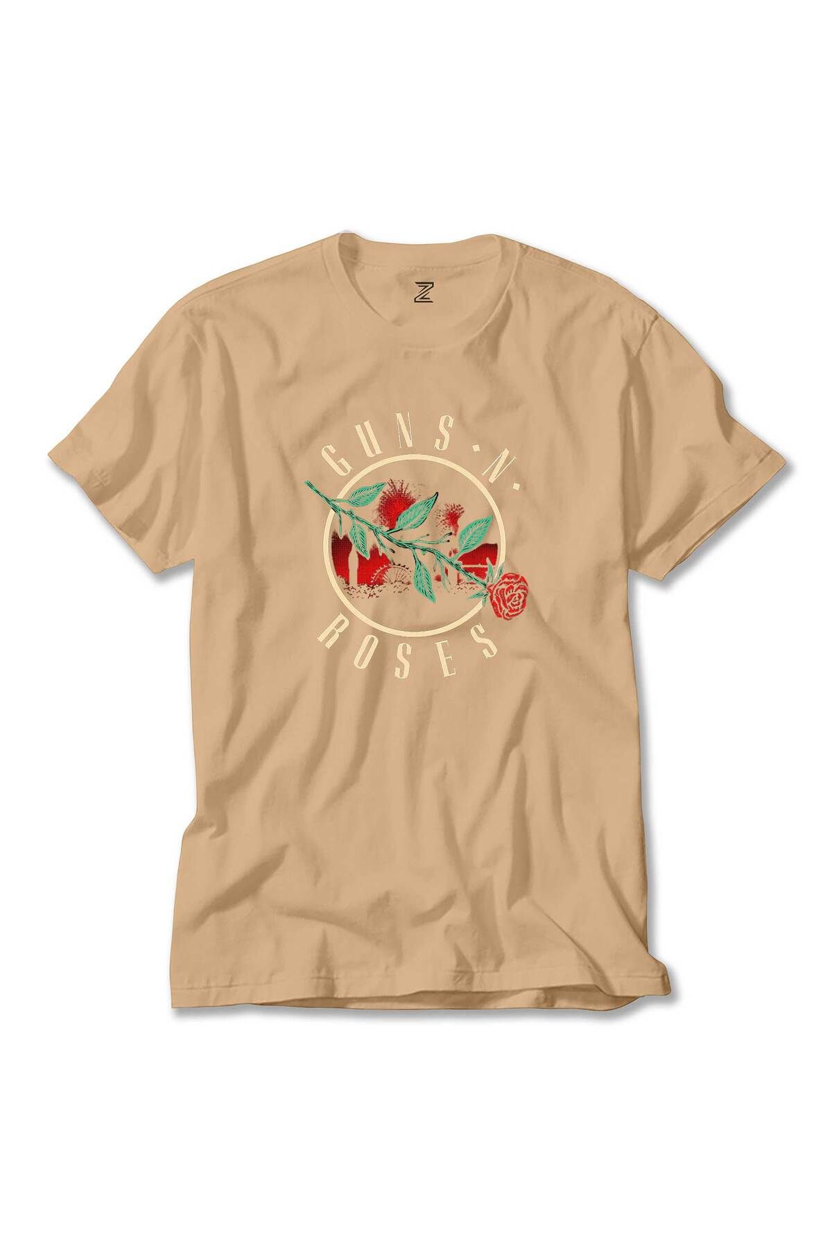 Z zepplin Guns N Roses Logo 2 Krem Tişört