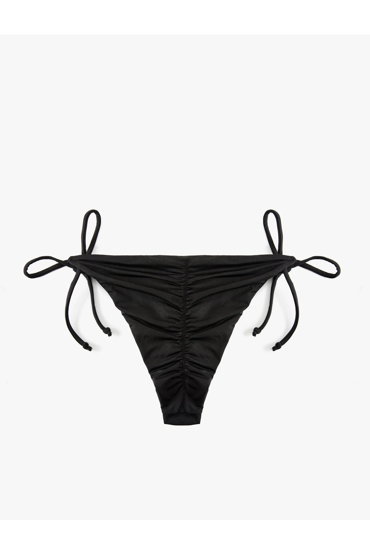 Koton-Drawstring Brazilian Bikini Bottom with Low Waist Back Drape Detail 2