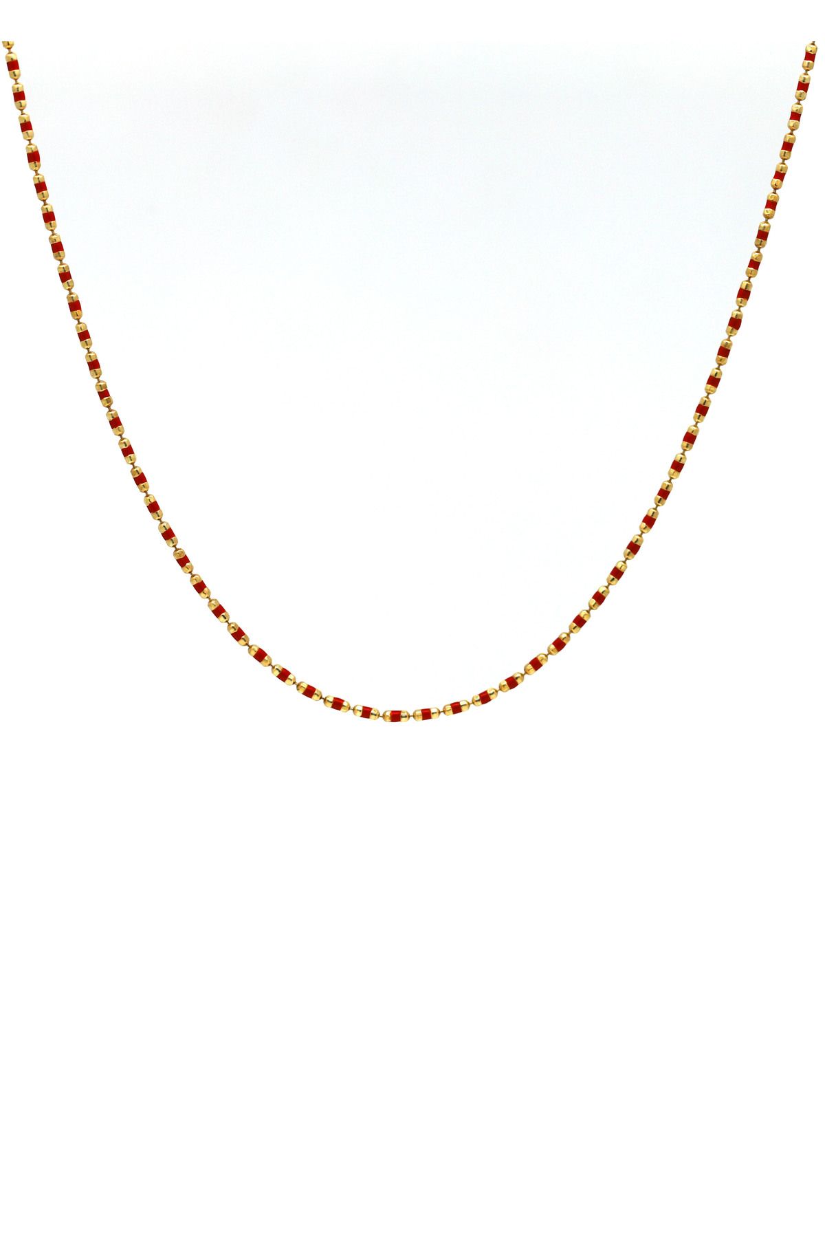 Own Jewelry Mineli Top Zincir Kolye 14 Ayar Altın Kaplama 925 Ayar Gümüş
