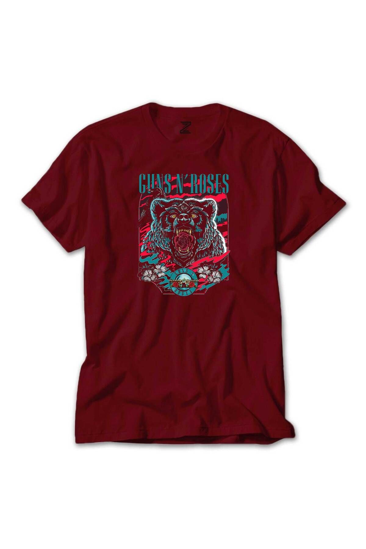 Z zepplin Guns N Roses Bear Kırmızı Tişört