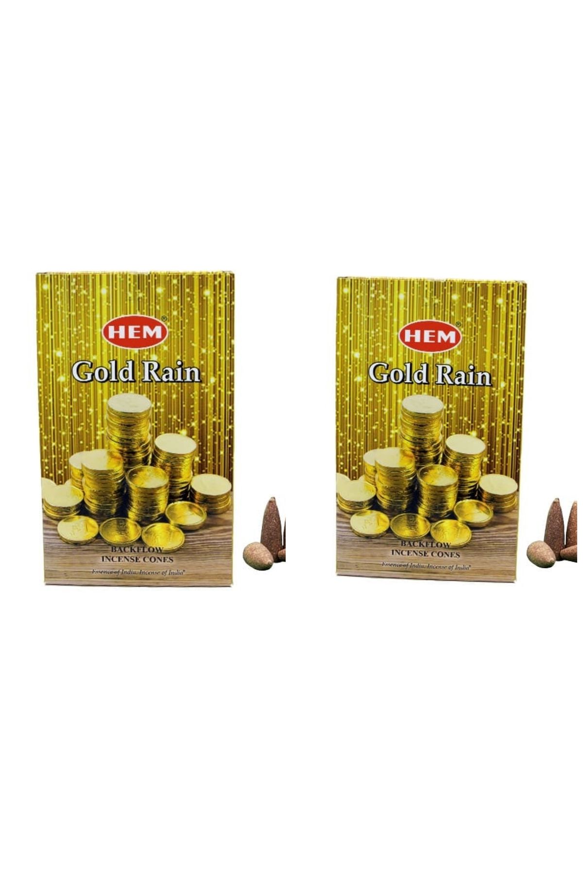 İkizler Hem Gold rain 2 paket toplam 20 adet geri akış konik tütsü