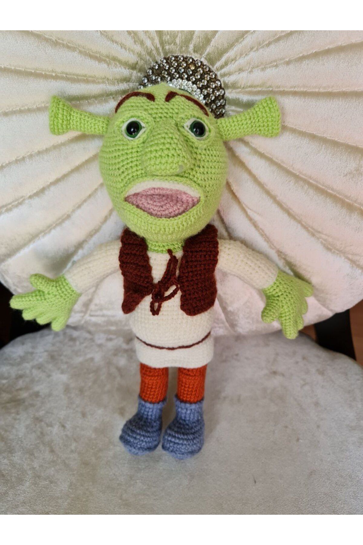 ModernÇizgiler Amigurumi Oyuncak Shrek Figürlü Yeşil Dev Karakteri