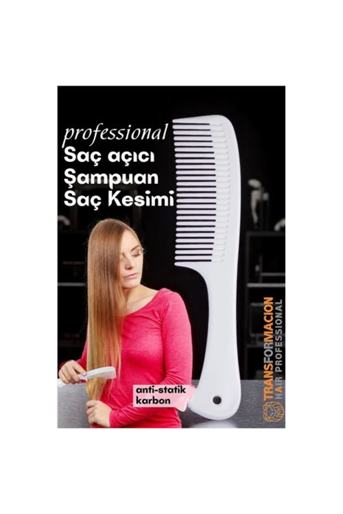Findit Dolaşık Saç Açıcı Tarak - Şampuan Saç Boyası Tarağı - Geniş Dişli Saç Kesim Tarağı Profesyonel