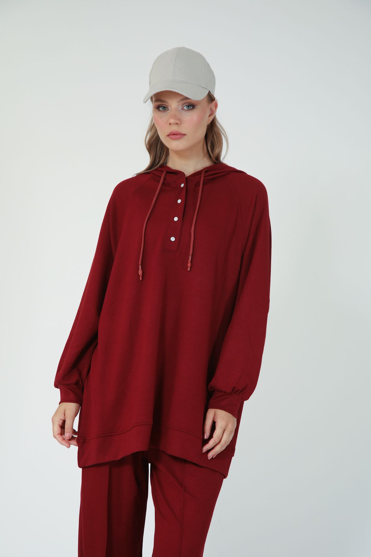 Suede Style 5373 - Şık, Rahat, İnce Pantolon-Sweatshirt Kadın Takımı