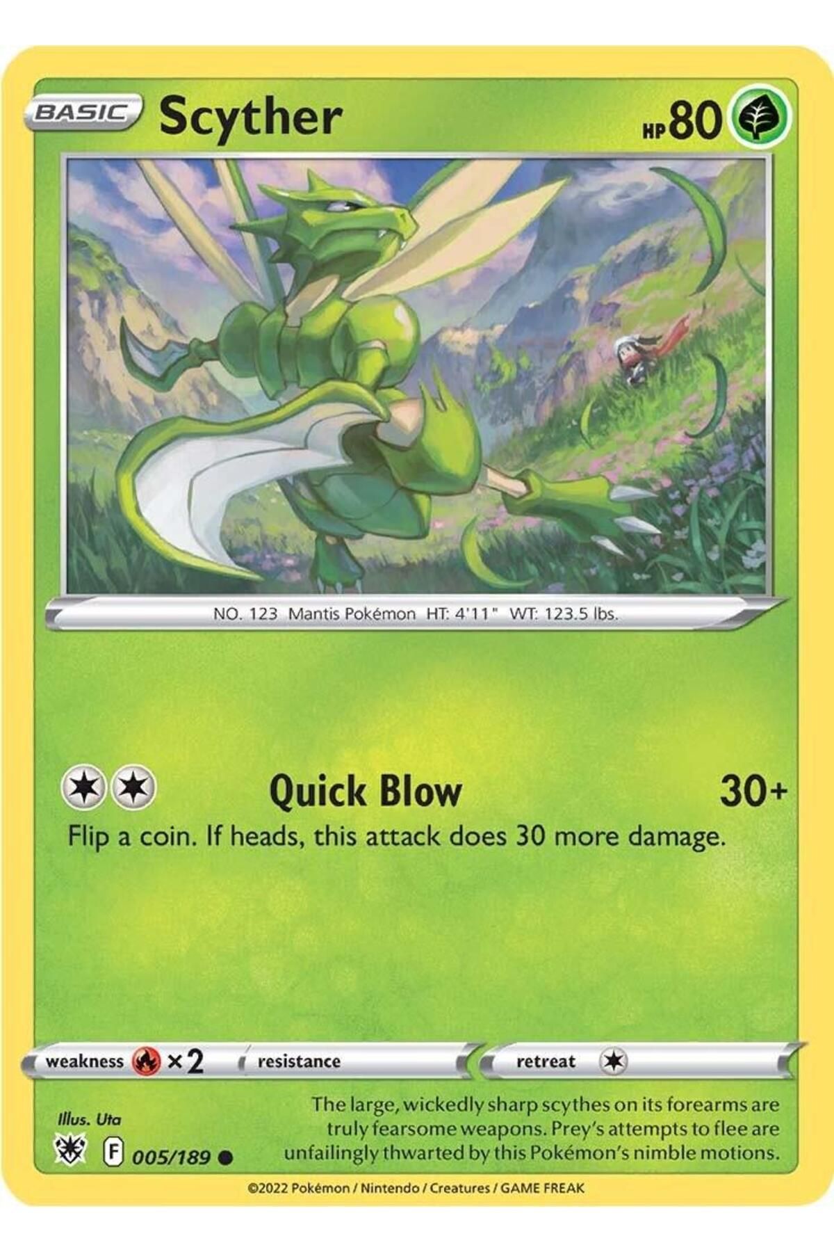 Pokemon TCG Scyther #5 Pokemon Astral Radiance Orijinal Pokemon Kartı