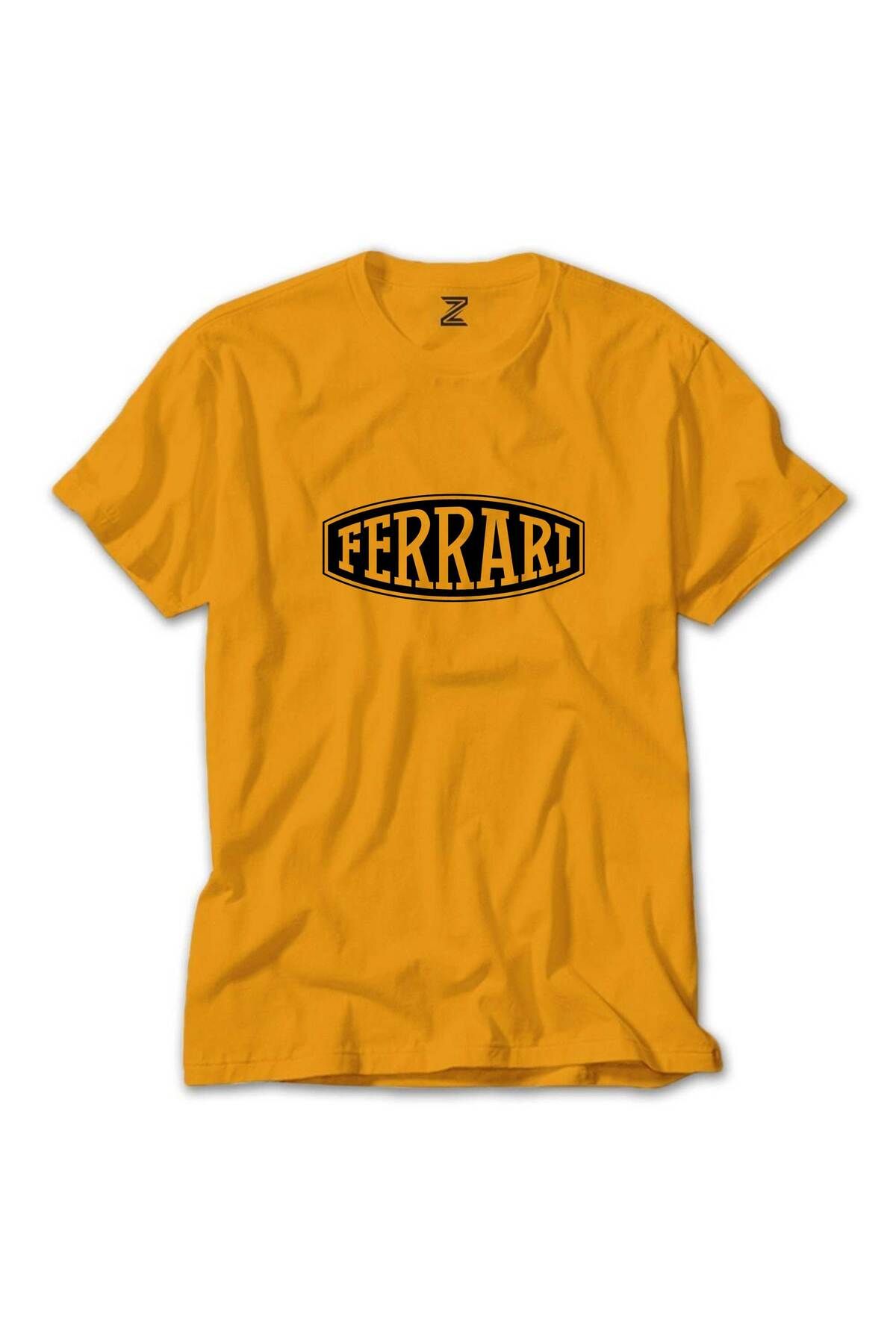 Z zepplin Ferari Logo Text Sarı Tişört