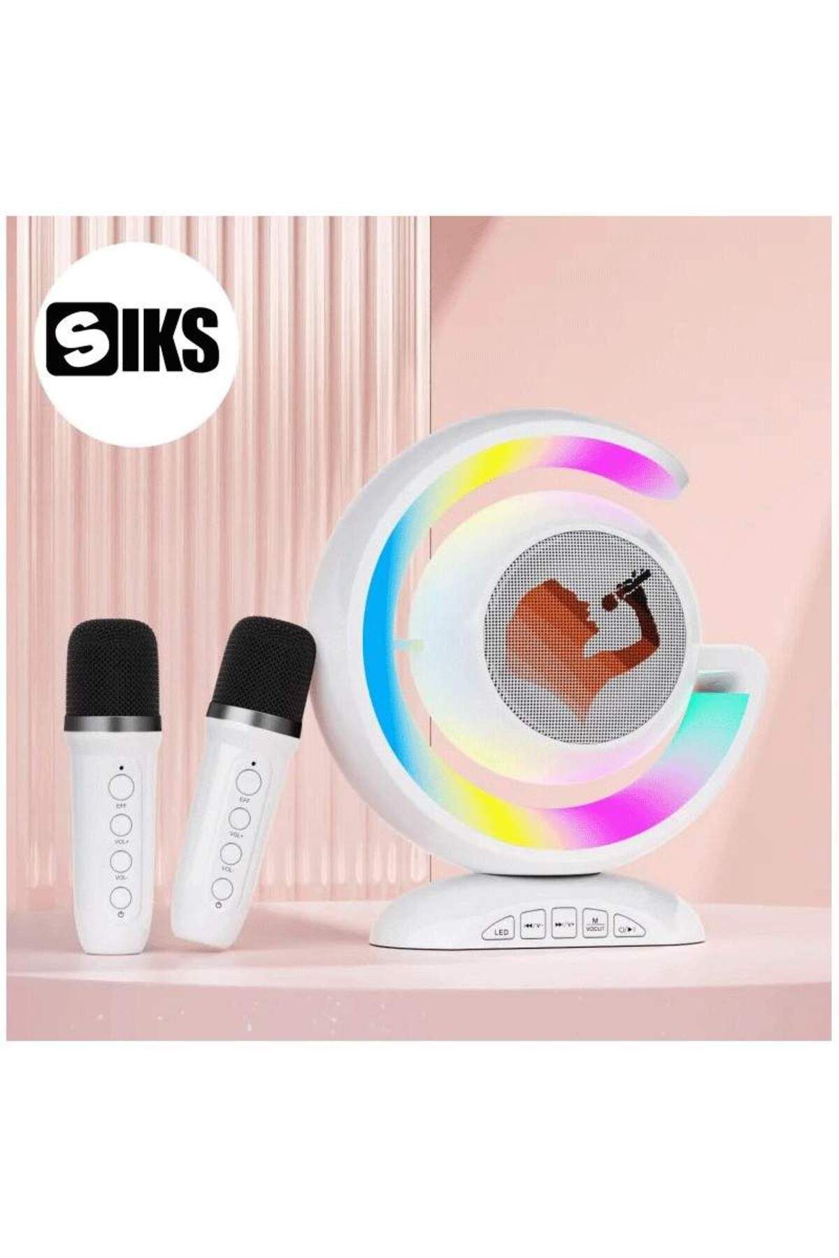 SIKS-Complete Set of SIKS Smart Microphone and Wireless Speaker Station for Karaoke with RGB Led Light 2