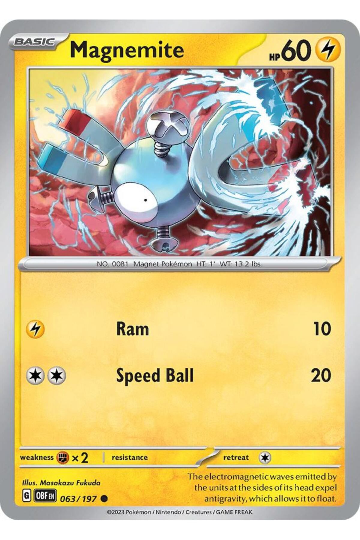Pokemon Magnemite - SV03: Obsidian Flames (OBF) Orijinal Pokemon Kartı