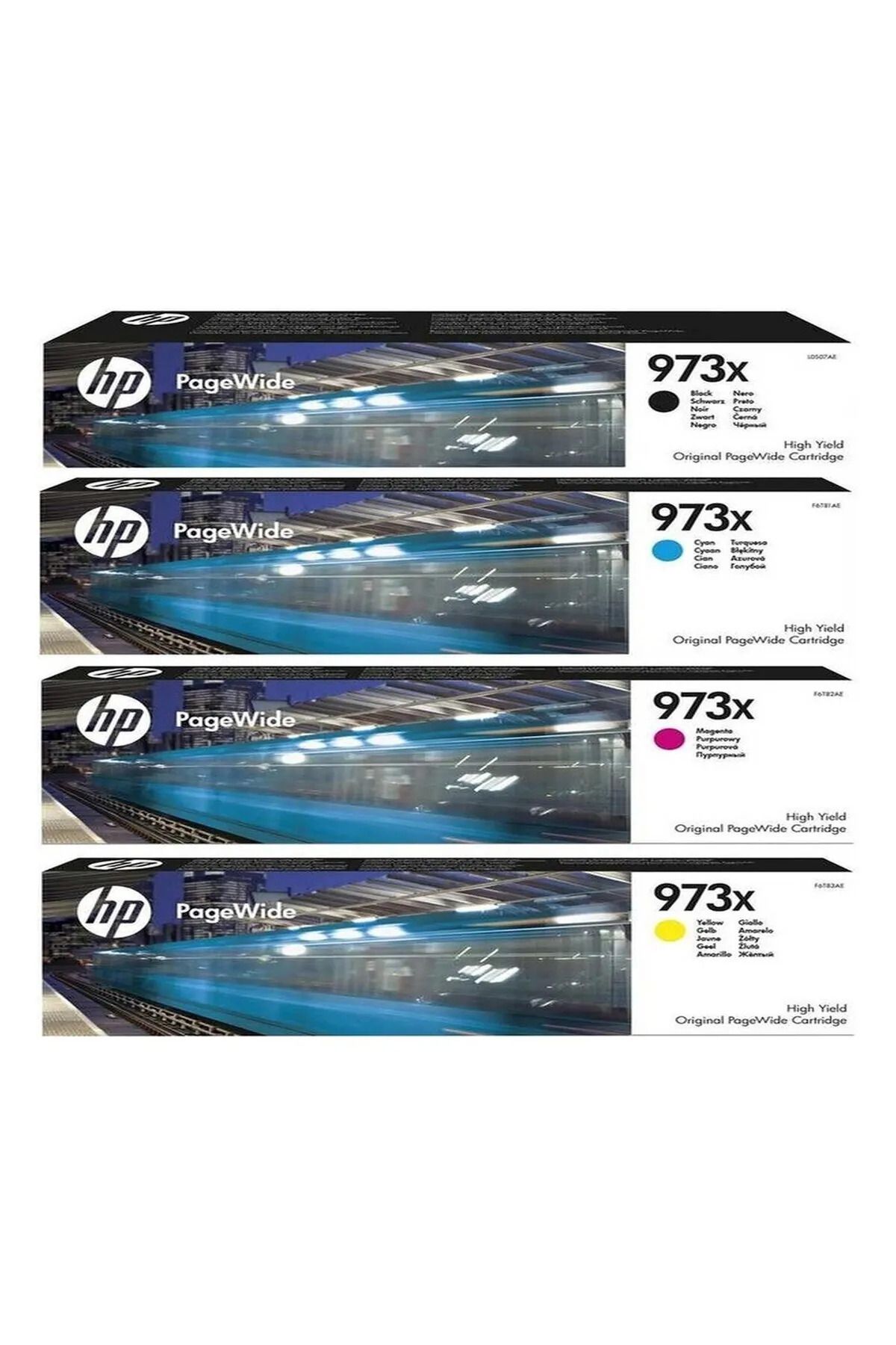 HP 973X 4'lü Takım C/m/y/bk Hp Pagewide Pro 452DW / 477DW Mfp Kartuş