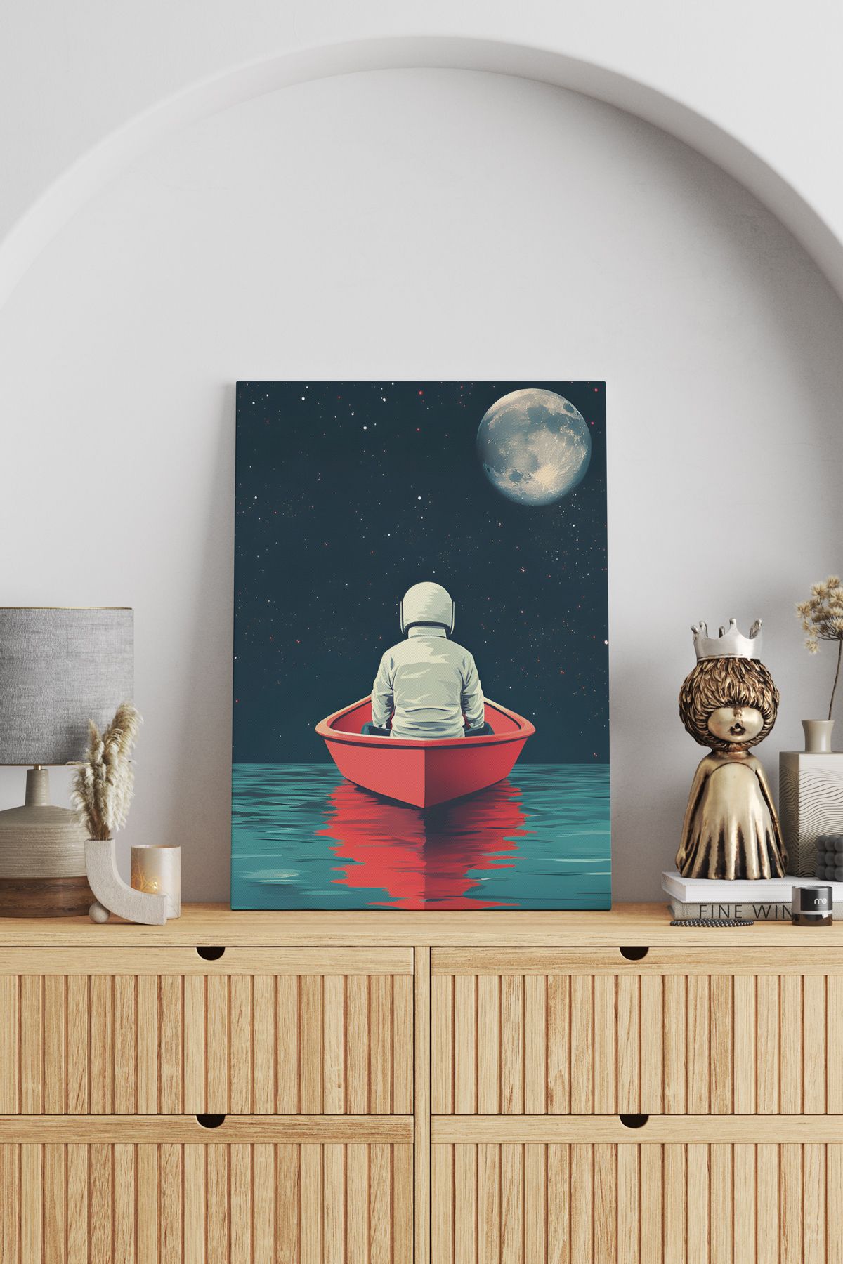 SELMIRA Astronot ve Tekne Kanvas Tablo