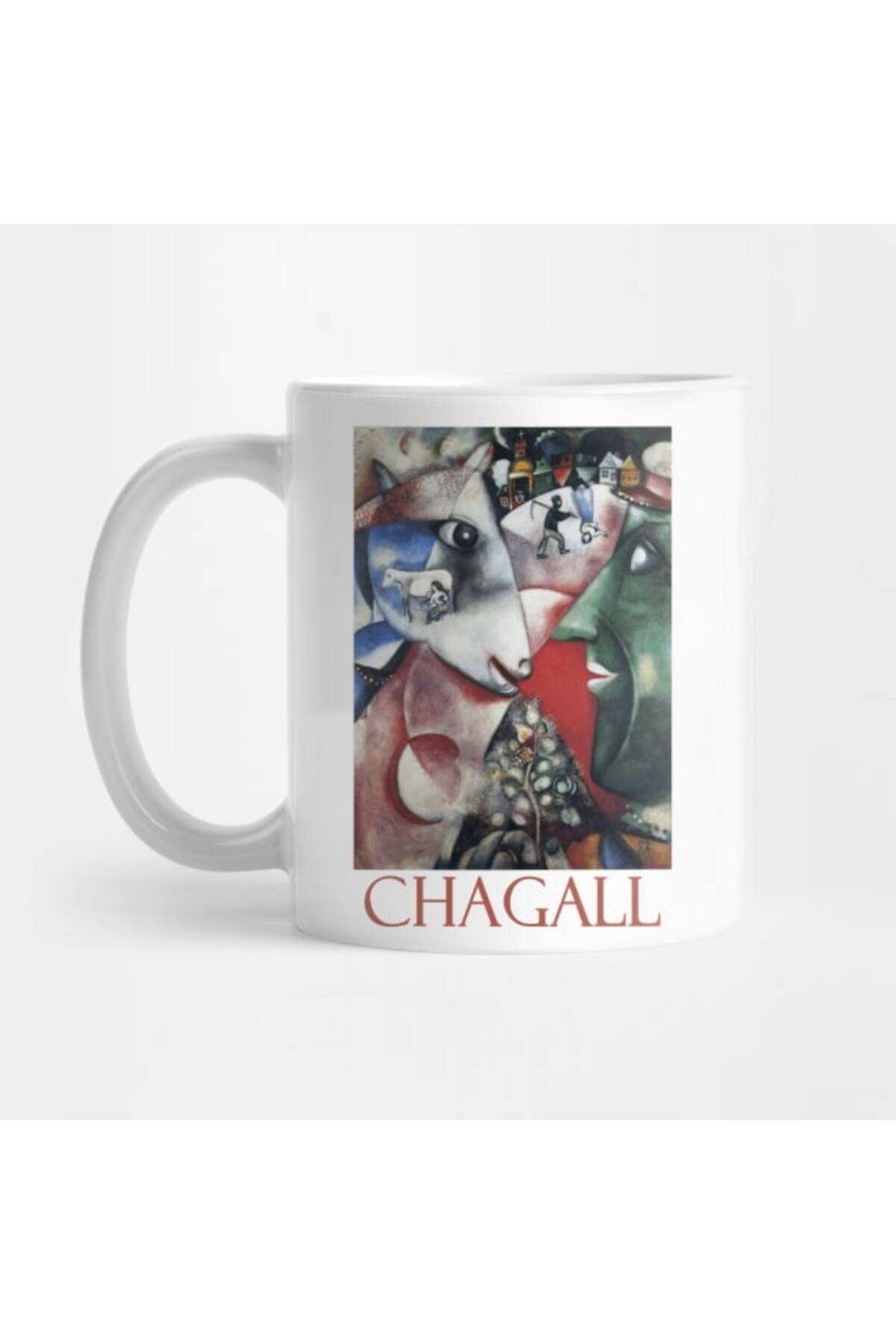 Pixxa-I and the Village (1911) by Marc Chagall Mug 1