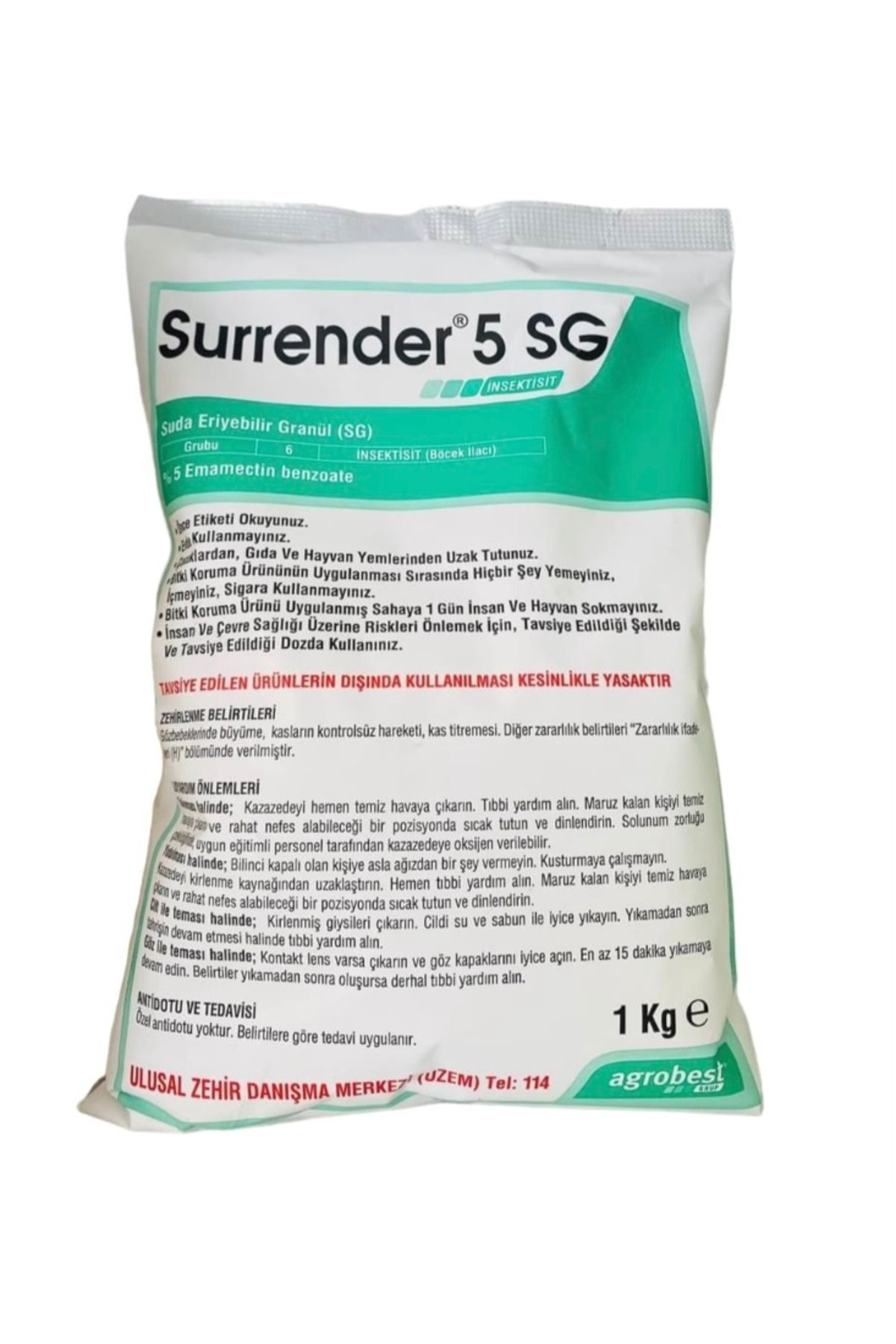 AGROBEST Surrender kurt salkım güvesi yeşilkurt zeytin fidantırtılı ilacı 1 kg