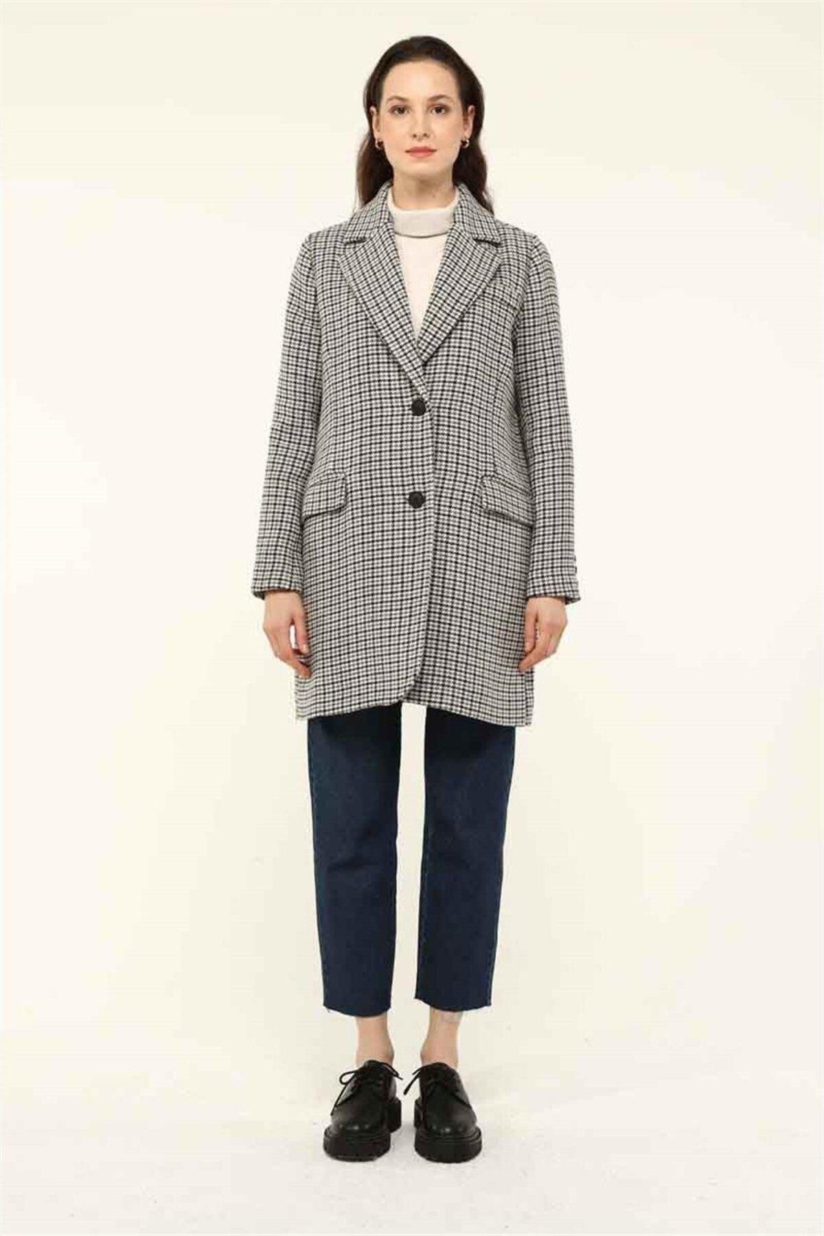 ALYOSHA FASHION Kazayağı Blazer Gri