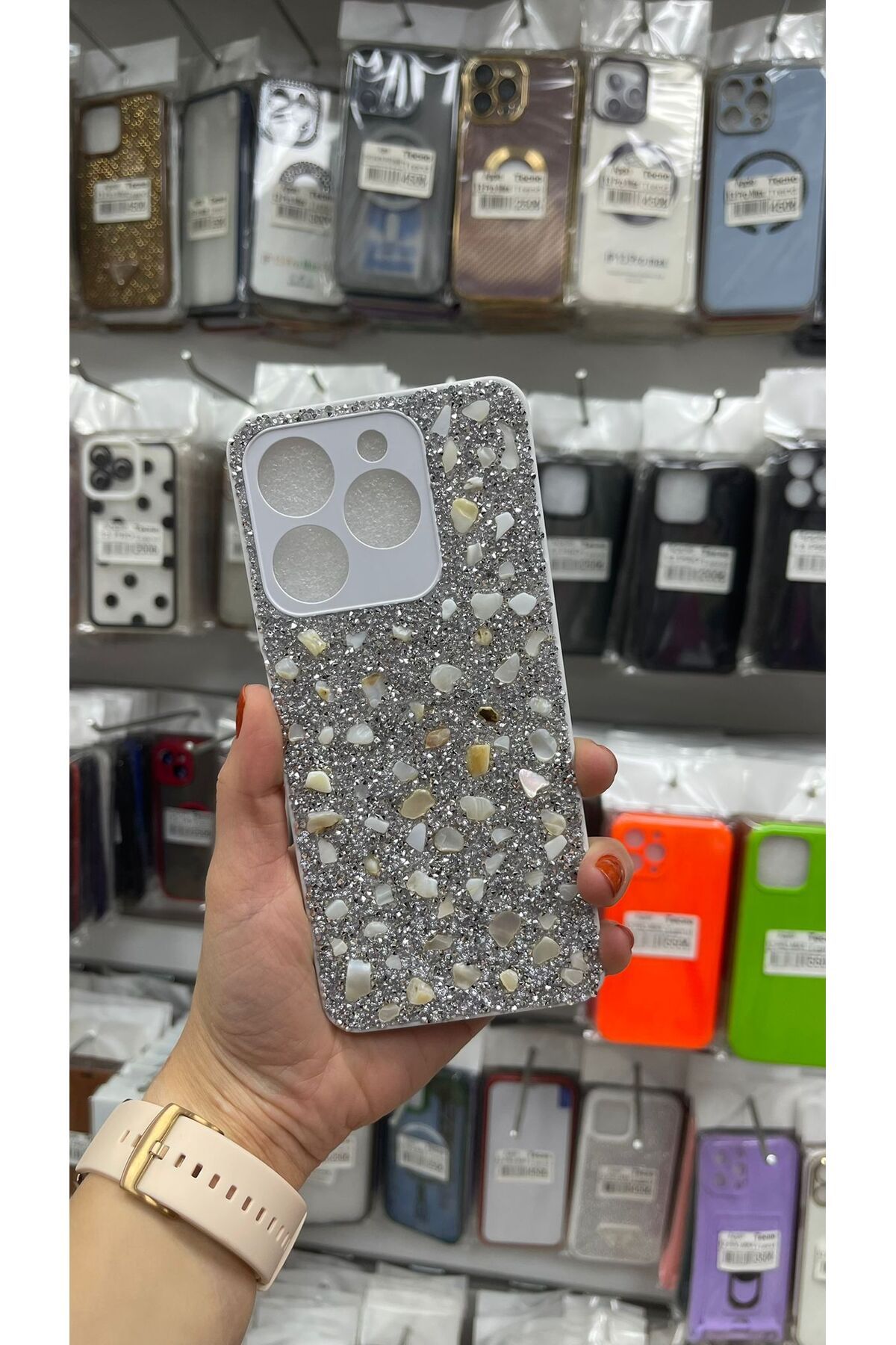 TECNOTREND Realme C63 Kılıf Parlak Taşlı Tasarım Pırlanta Kapak