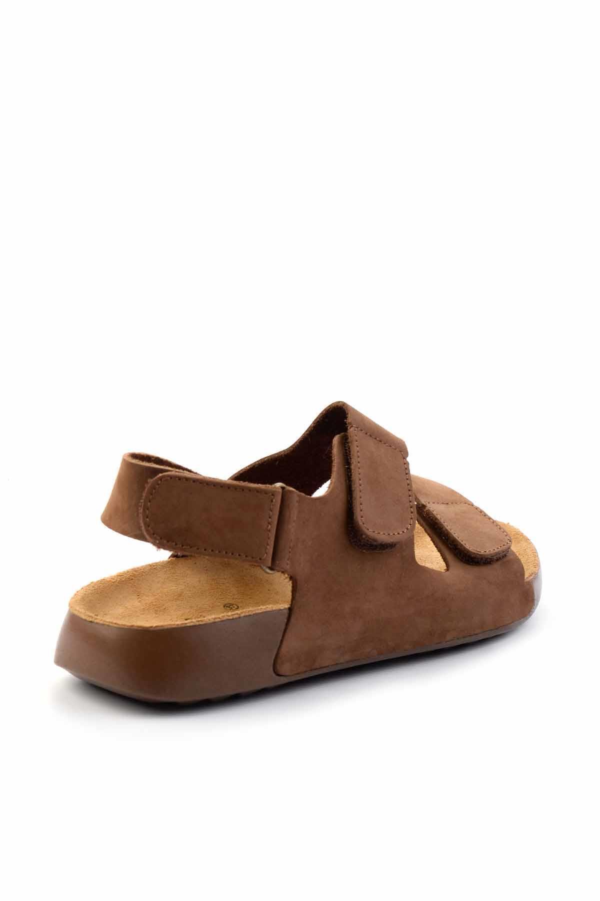 Bambi-Brown Nubuck Genuine Leather Women's Slippers - K05819021101 4