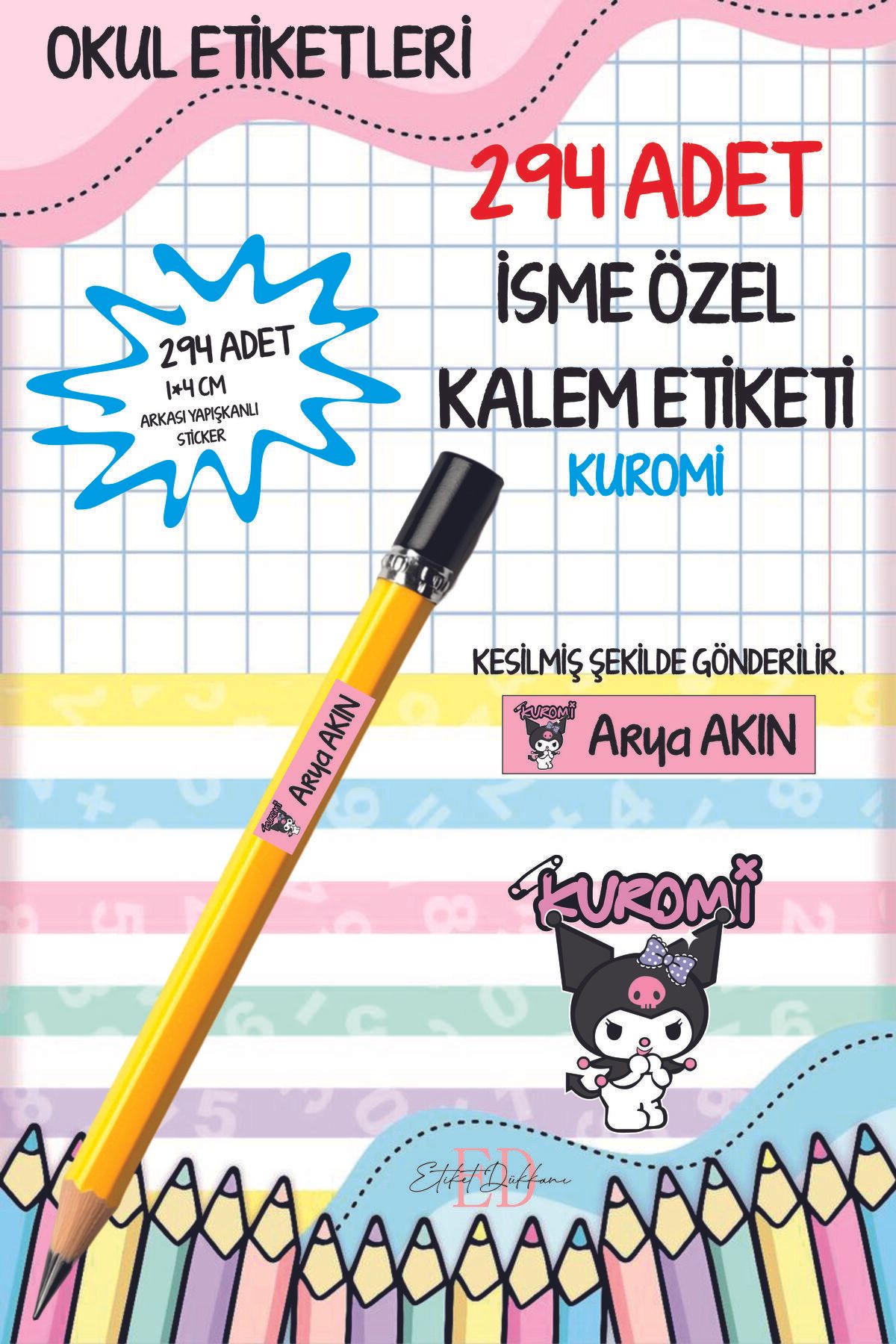 ETİKETİM Okul Etiketi Kalem Etiketi İsimli Kişiye Özel KUROMİ 294 ADET